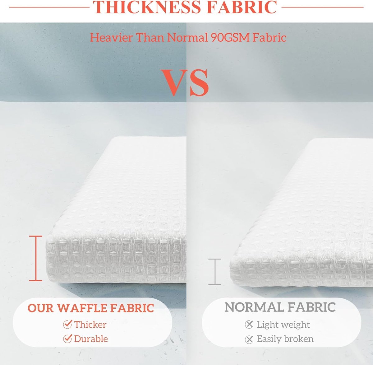 Waffle Weave Shower Curtain - Shower Curtain - Window Curtain - Fabric shower curtain for bathroom - Raised fabric - Waterproof - Washable - Suitable for bathroom, bedroom - White - 150 × 180 CM - Image 3