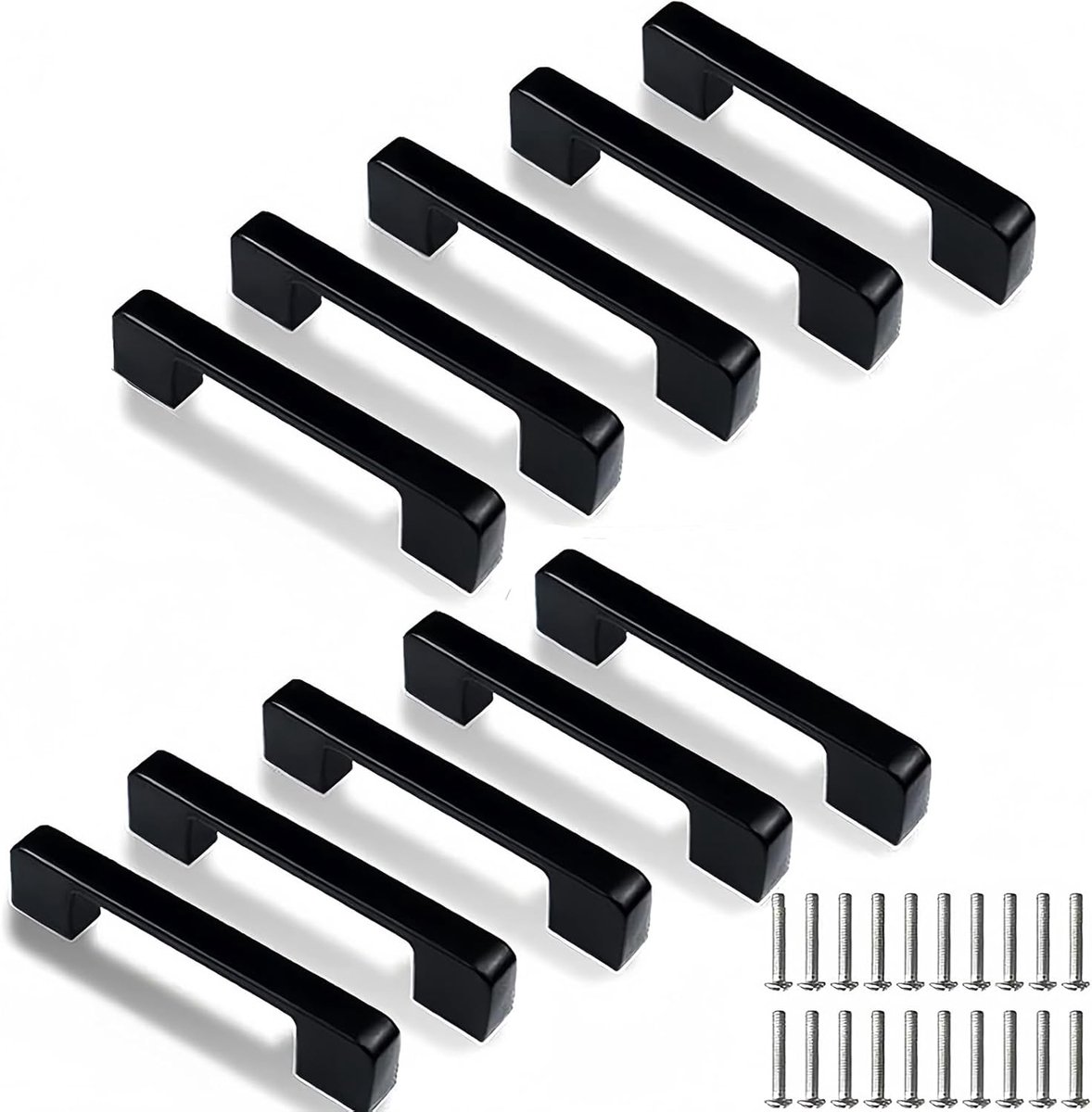 Kitchen cabinet handles - 10 pieces black kitchen handles - Furniture handles - Kitchen handle - Kitchen cabinet handles - Cabinet handles - Drawer handles - Cabinet handles - Kitchen cabinet handles - With screws - Kitchen cabinet door handles - Furnitur - Image 1
