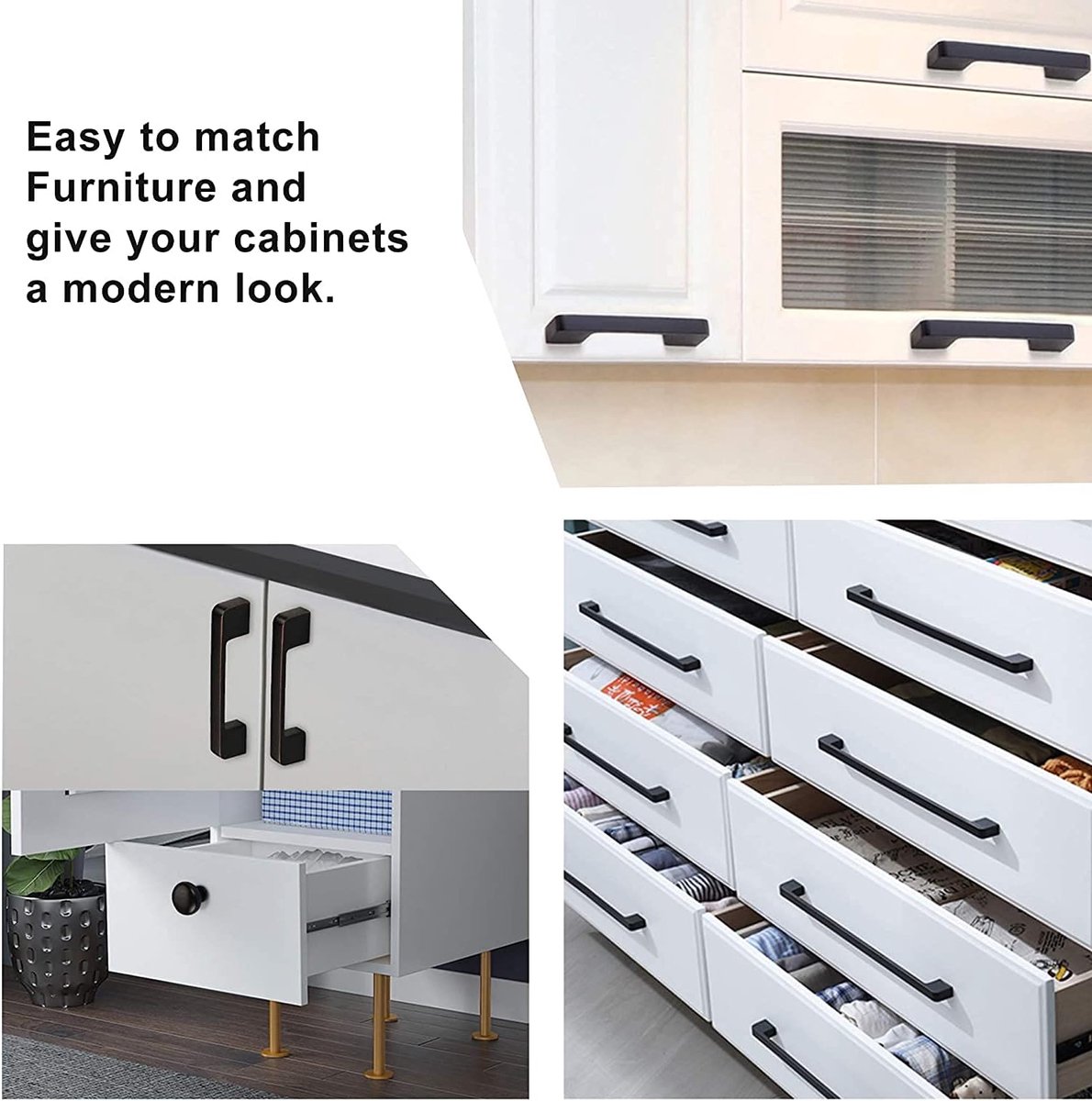 Kitchen cabinet handles - 10 pieces black kitchen handles - Furniture handles - Kitchen handle - Kitchen cabinet handles - Cabinet handles - Drawer handles - Cabinet handles - Kitchen cabinet handles - With screws - Kitchen cabinet door handles - Furnitur - Image 2