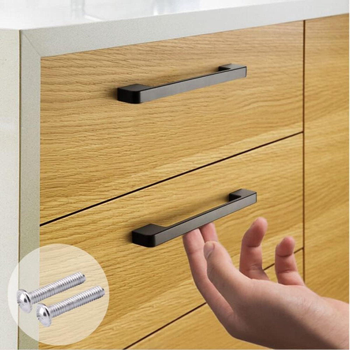 Kitchen cabinet handles - 10 pieces black kitchen handles - Furniture handles - Kitchen handle - Kitchen cabinet handles - Cabinet handles - Drawer handles - Cabinet handles - Kitchen cabinet handles - With screws - Kitchen cabinet door handles - Furnitur - Image 4