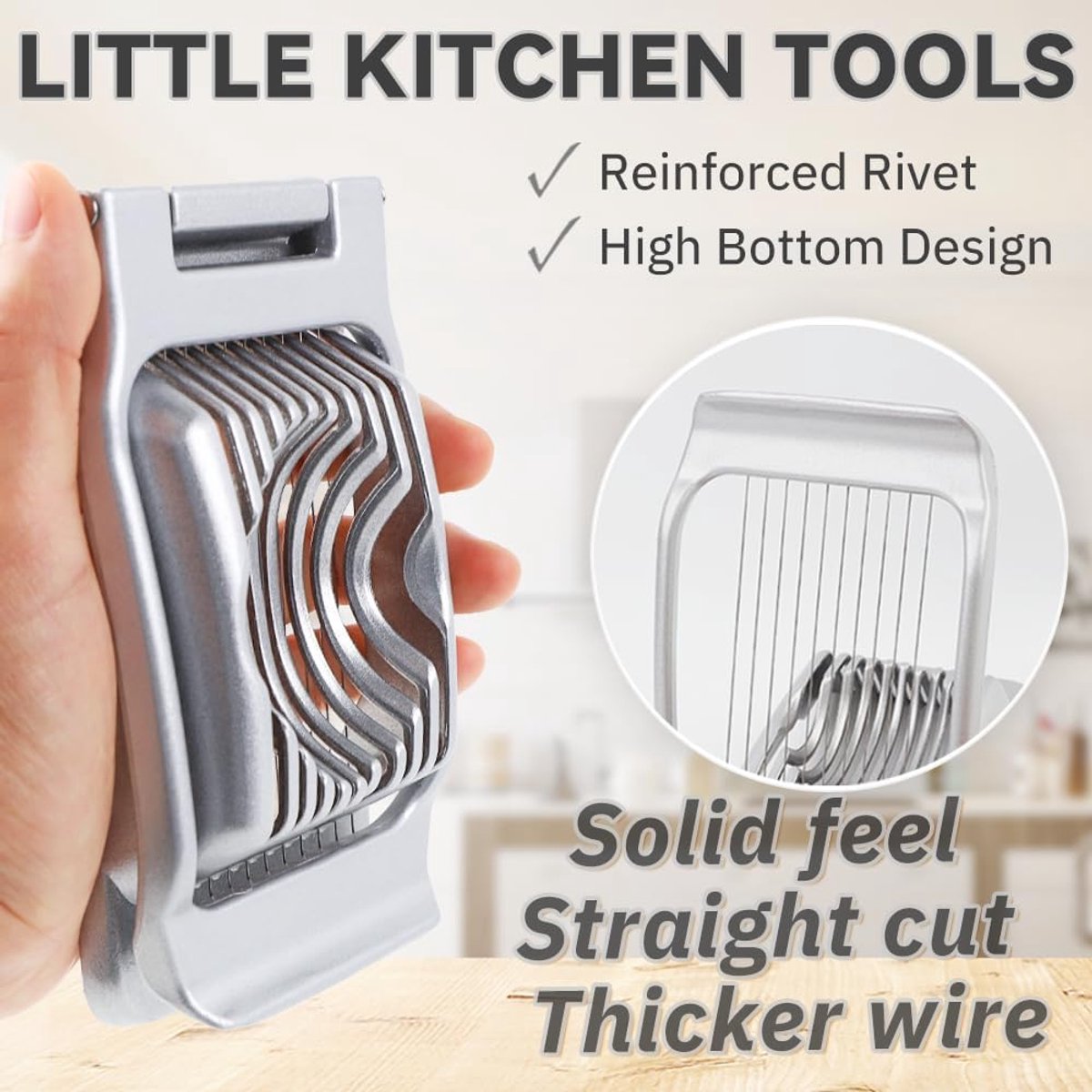 Aluminum Alloy Egg Slicer - Egg Slicer - Hard-Boiled Egg Slicer - Mushroom Slicer - Professional Egg Slicer - Multifunctional Egg Slicer - Round and Oval Slice Egg Slicer - For slicing eggs, bananas, and strawberries - Silver - Image 5