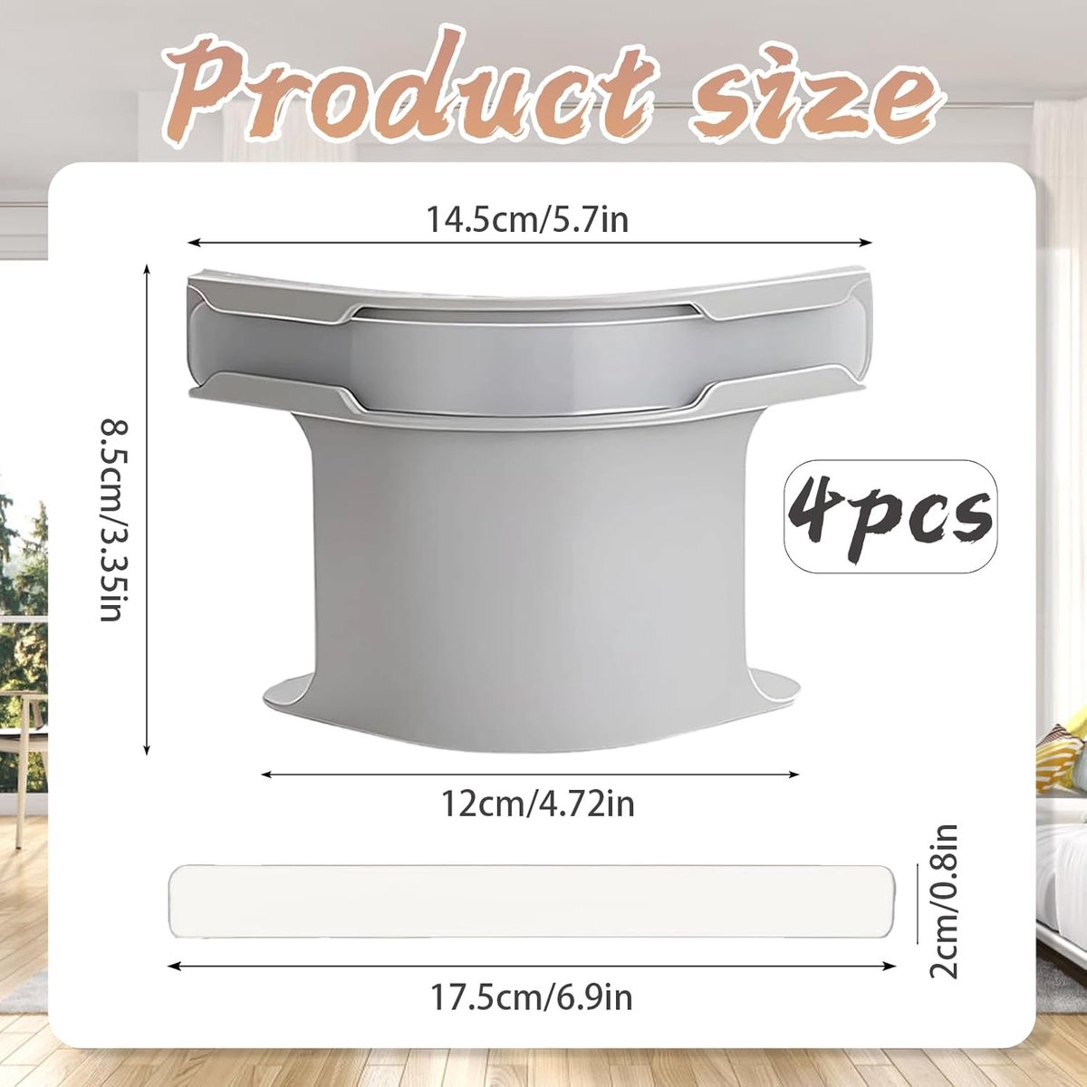 4 pieces - Sheet holder - Bed sheet holder - Duvet clips - Sheet clamps - with fastening strips - removable fitted sheet corner holders - bed clips - corner holders for covers - for mattress protectors, bedding, blankets - 15*12*8.5 cm - grey - Image 5