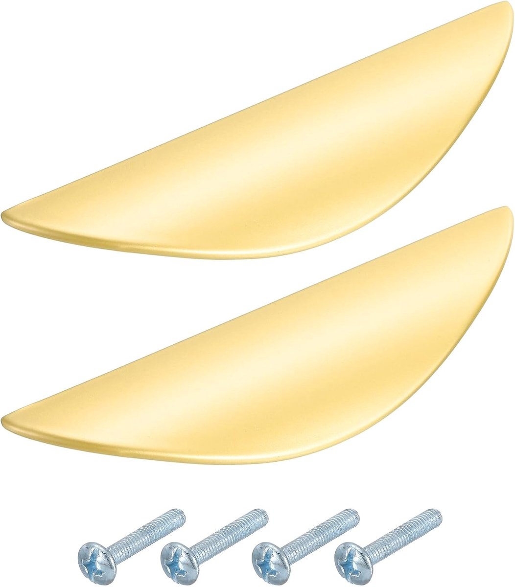 pieces - cabinet handles - door handle - half-moon cabinet handle - hole spacing 64 mm - drawer handles - concealed zinc alloy handles - zinc alloy cabinet handles - furniture accessories - with screws - for kitchen cabinet, chest of drawers, hardware - 1 - Image 1