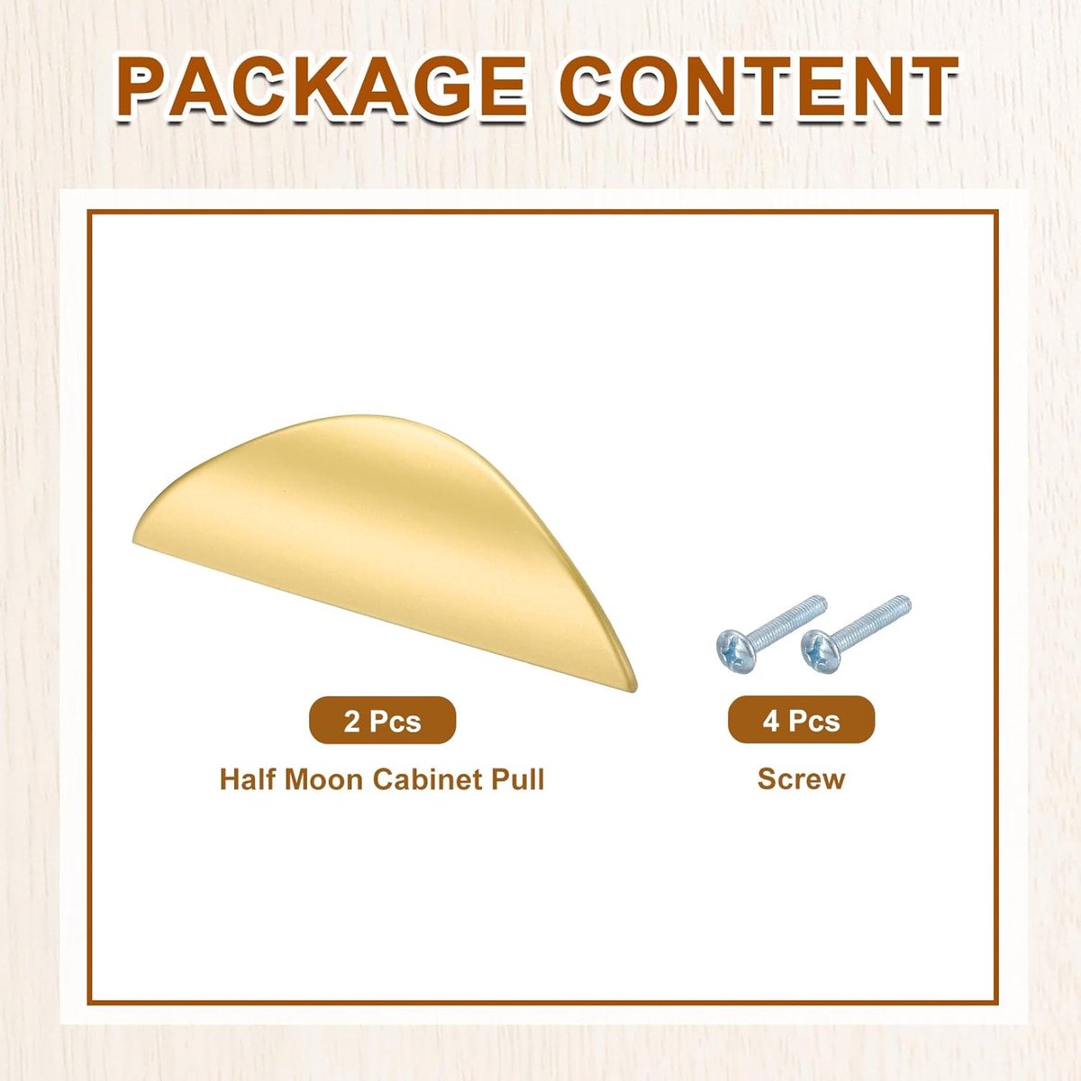 pieces - cabinet handles - door handle - half-moon cabinet handle - hole spacing 64 mm - drawer handles - concealed zinc alloy handles - zinc alloy cabinet handles - furniture accessories - with screws - for kitchen cabinet, chest of drawers, hardware - 1 - Image 2
