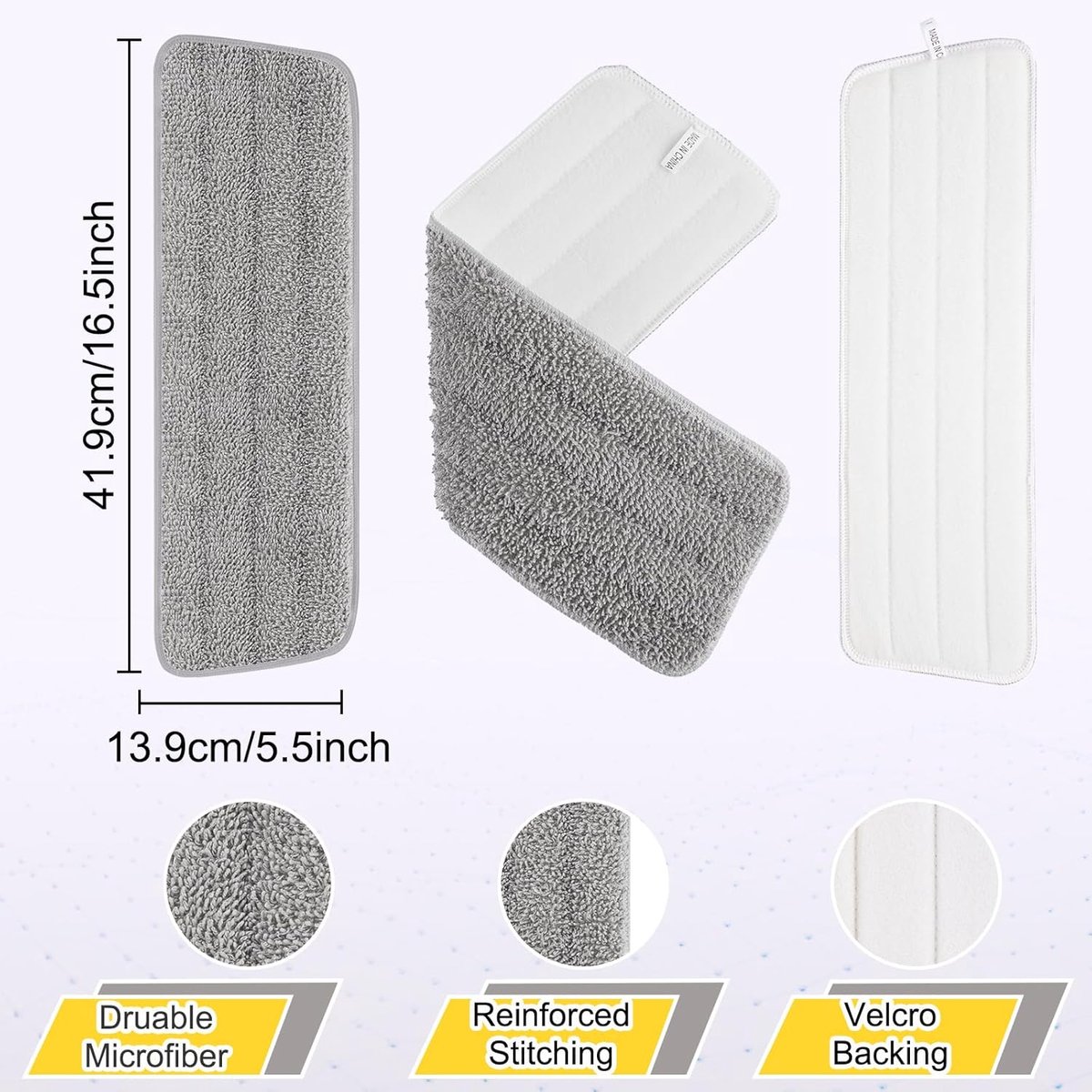 8 Pack 16.5 inch reusable mop pads Microfiber spray mop replacement heads - mop head replacement Suitable for wet/dry mopping compatible with Bona floor care system (4 colors of mops) - Image 5