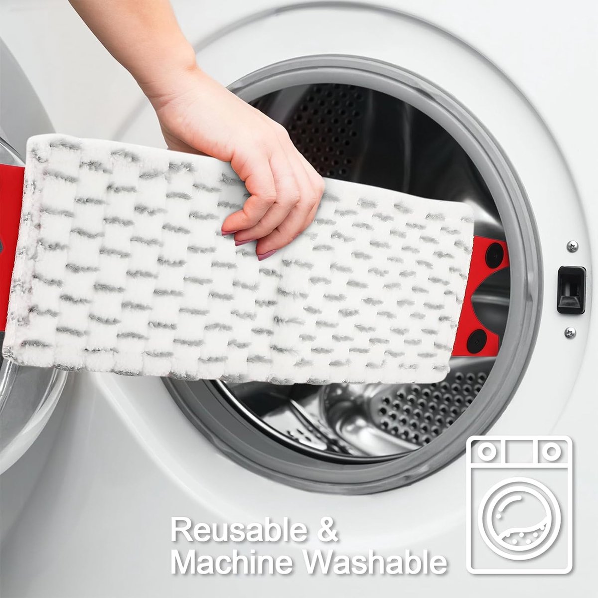 pack - microfiber cloths - Suitable for Vileda Ultramax Flatmop Replacement - For hard floors - mop head replacement - replacement microfiber mop heads - Machine washable - Reusable pad replacement - for deep cleaning - Stain removal - Image 3