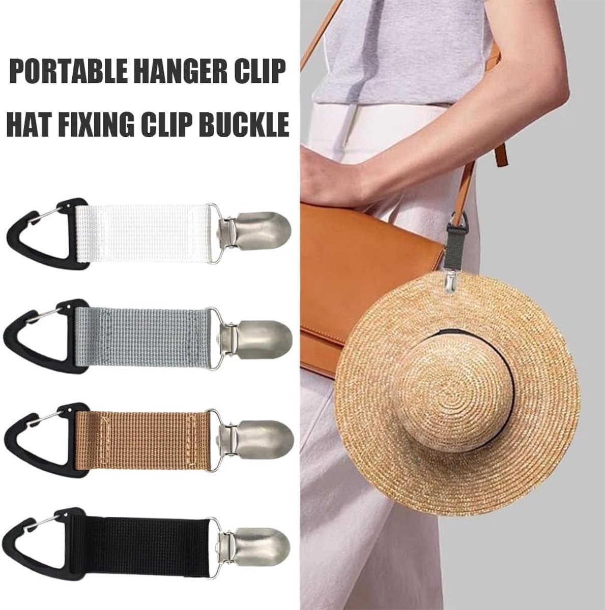 4 Travel Hat Clips - Dust Clips - Hands-Free Hat Holder - Outdoor Bag Accessories - Elastic Hat Clip - For Travel Bags, Backpacks, Wallets, Luggage Bags - Prevent Loss - Image 4