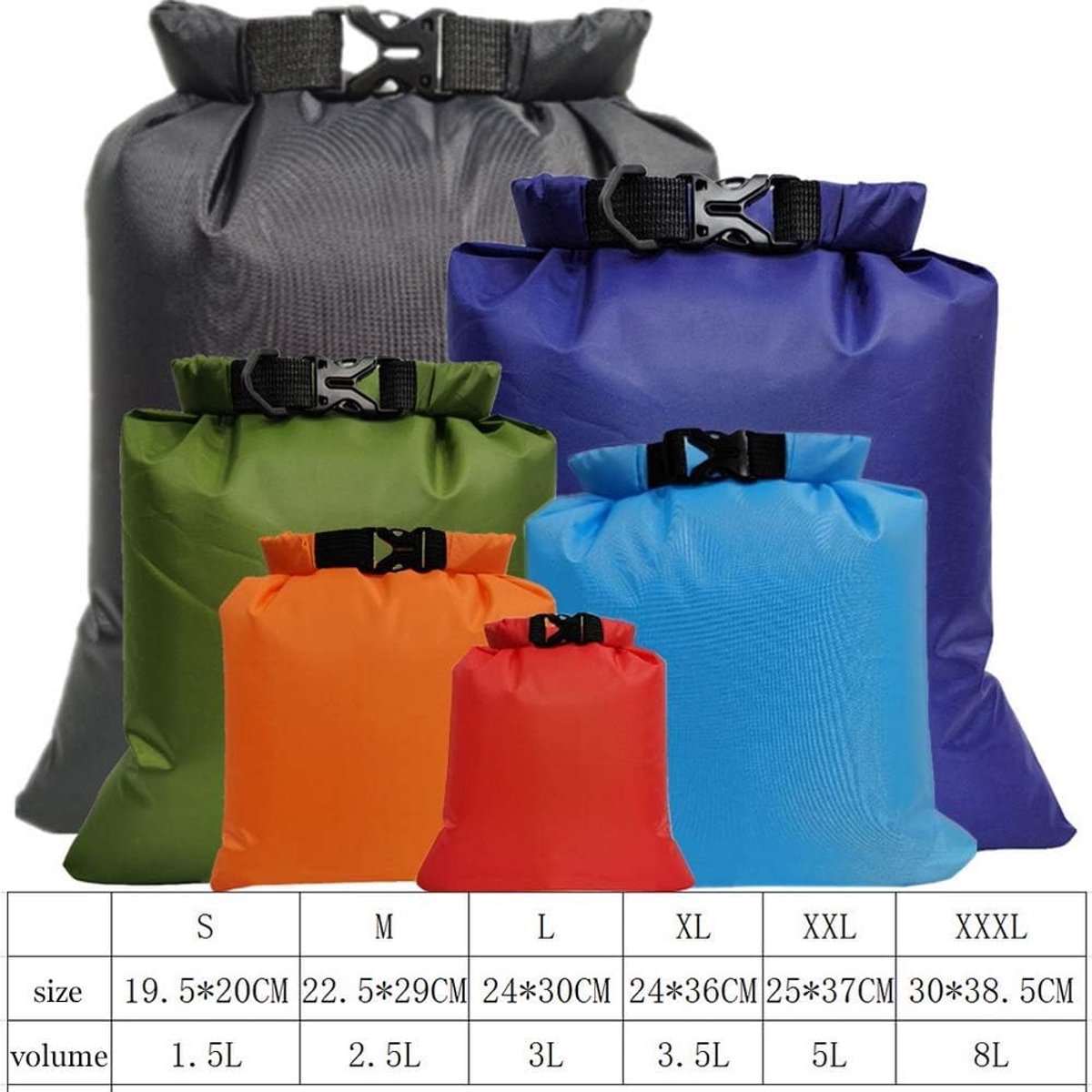 6 pieces - waterproof dry bags - lightweight outdoor dry bags - dry bags - large capacity ripstop dry bag - storage bags - outdoor accessories - for outdoors, hiking, fishing, kayaking, rafting, camping - 1.5 l, 2.5 l, 3 l, 3.5 l, 5 l, 8 l - Image 2