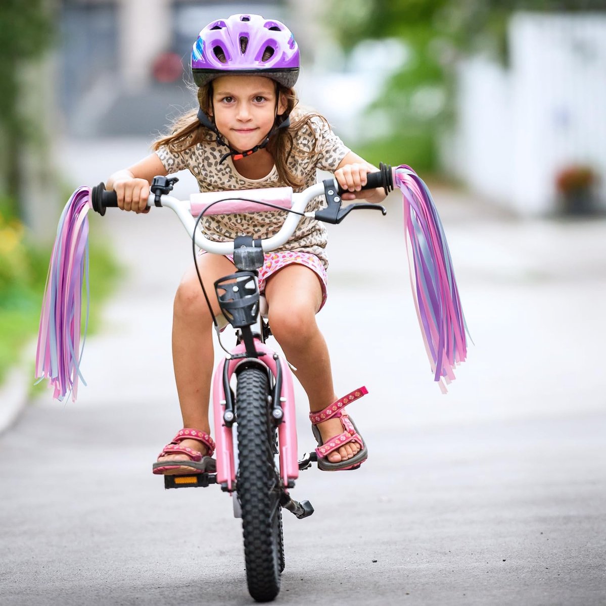 1 Pair - Bicycle Streamers - Bicycle Tassels for Children - Kids' Bicycle Accessories - Scooter, Bicycle, Tricycle Handlebar Streamers - Handlebar Grips Accessories - for Girls and Boys - 28 cm - Purple - Image 6