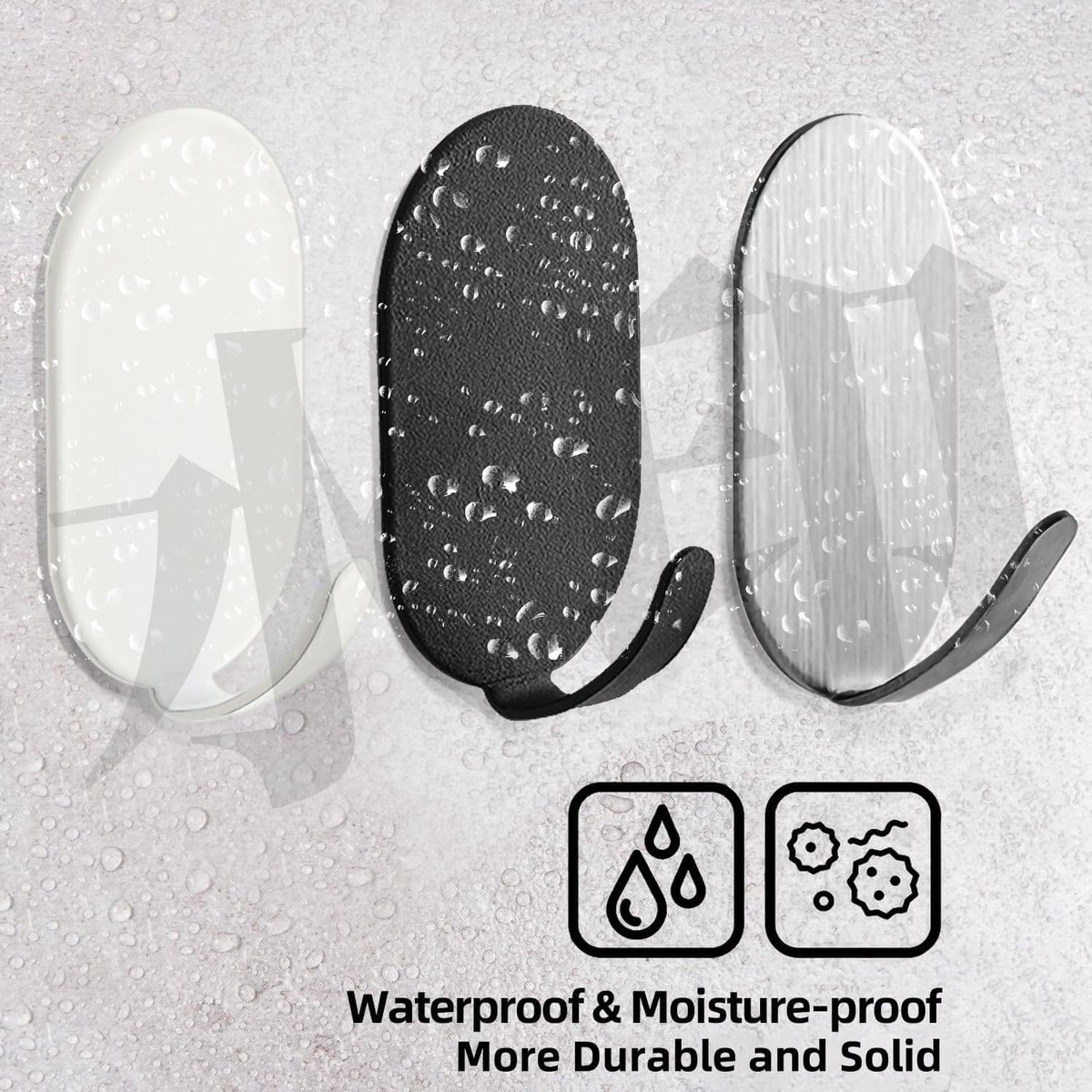 10 Pieces Self-Adhesive Hooks - Towel Hooks - Clothes Hook - Small Carbon Steel Wall Hooks - Towel Hooks - Wall Hooks - Traceless - Strong Adhesive - Towel Rack - Multifunctional Hook - For Various Wall Surfaces - Black - Image 2
