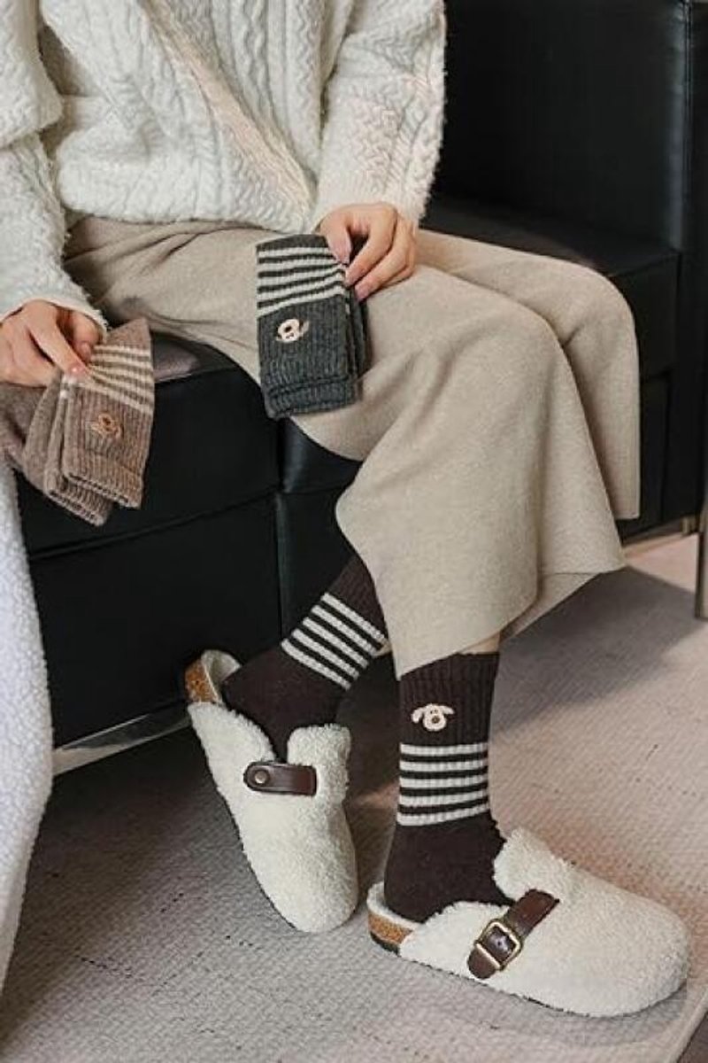 House socks - 5 Pairs - Winter socks - Home socks - House socks for Women and Men - puppy motif - Heated socks - Thick socks - cute soft socks - comfortable, warm and thick socks - Image 5