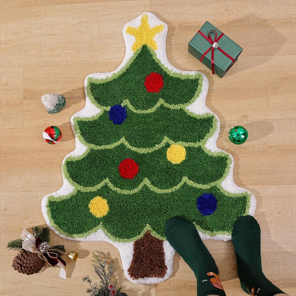 Carpet - 40*60 cm - Doormat - Christmas Bath Mat - Christmas Floor Mat - Christmas Tree Bath Mat - Absorbent Bath Mat - Non-Slip Shower Mat - Shower Mat - Bathroom Mat - Toilet Mat - Bedroom Floor Mat - Bedroom Carpet - Living Room Carpet - Home Decoratio - Image 2