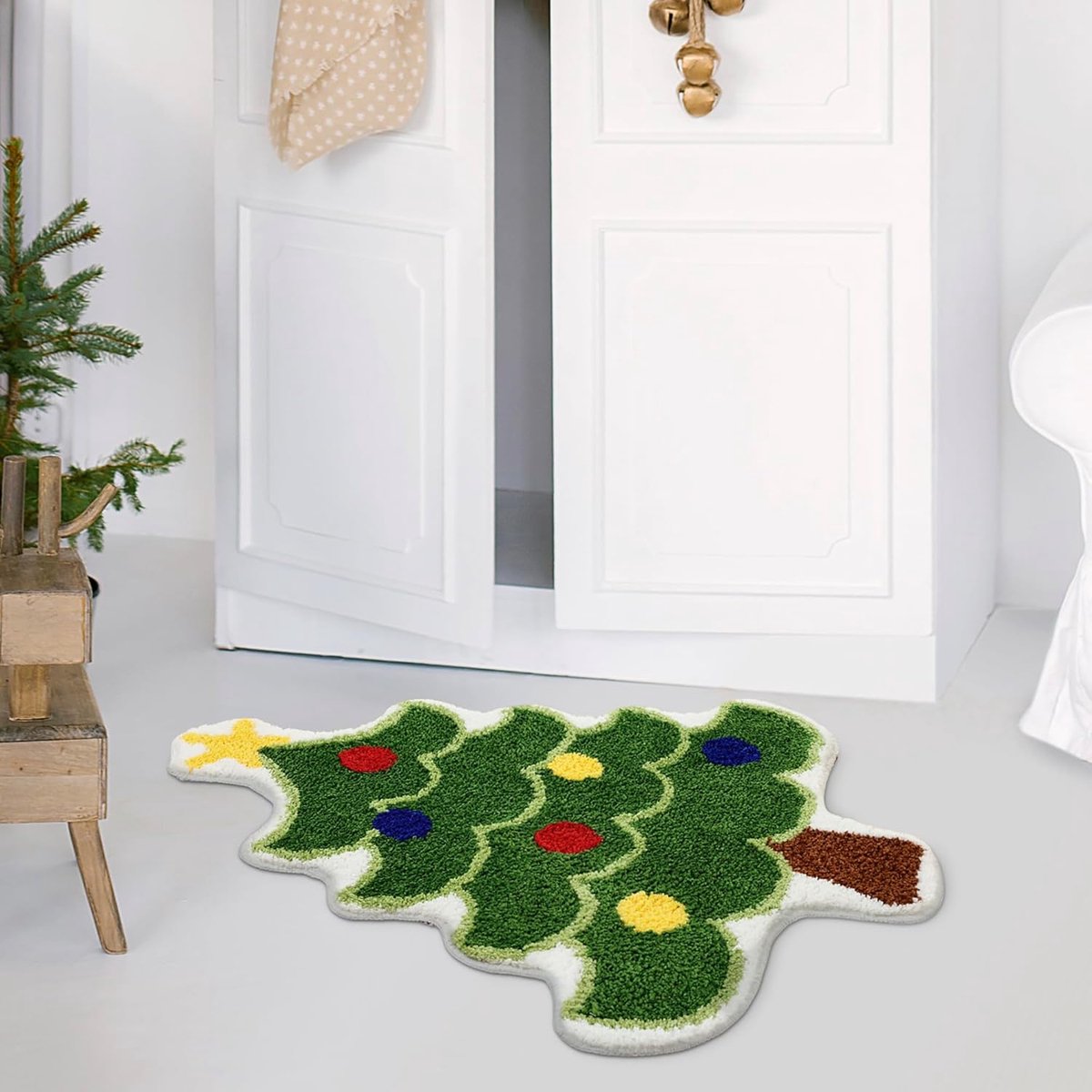 Carpet - 40*60 cm - Doormat - Christmas Bath Mat - Christmas Floor Mat - Christmas Tree Bath Mat - Absorbent Bath Mat - Non-Slip Shower Mat - Shower Mat - Bathroom Mat - Toilet Mat - Bedroom Floor Mat - Bedroom Carpet - Living Room Carpet - Home Decoratio - Image 4