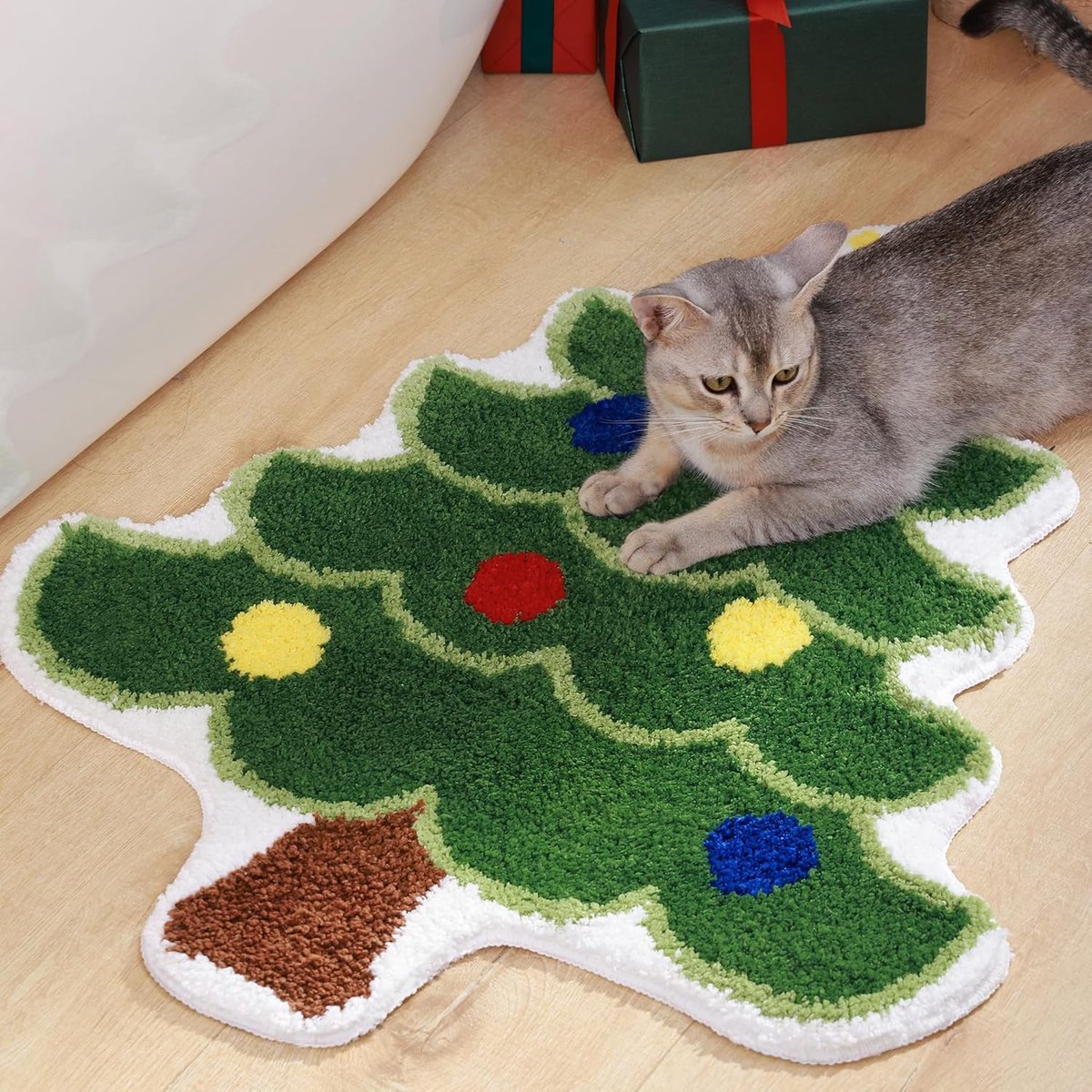 Carpet - 40*60 cm - Doormat - Christmas Bath Mat - Christmas Floor Mat - Christmas Tree Bath Mat - Absorbent Bath Mat - Non-Slip Shower Mat - Shower Mat - Bathroom Mat - Toilet Mat - Bedroom Floor Mat - Bedroom Carpet - Living Room Carpet - Home Decoratio - Image 5