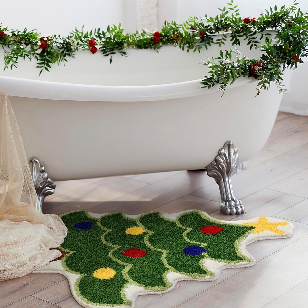 Carpet - 40*60 cm - Doormat - Christmas Bath Mat - Christmas Floor Mat - Christmas Tree Bath Mat - Absorbent Bath Mat - Non-Slip Shower Mat - Shower Mat - Bathroom Mat - Toilet Mat - Bedroom Floor Mat - Bedroom Carpet - Living Room Carpet - Home Decoratio - Image 6