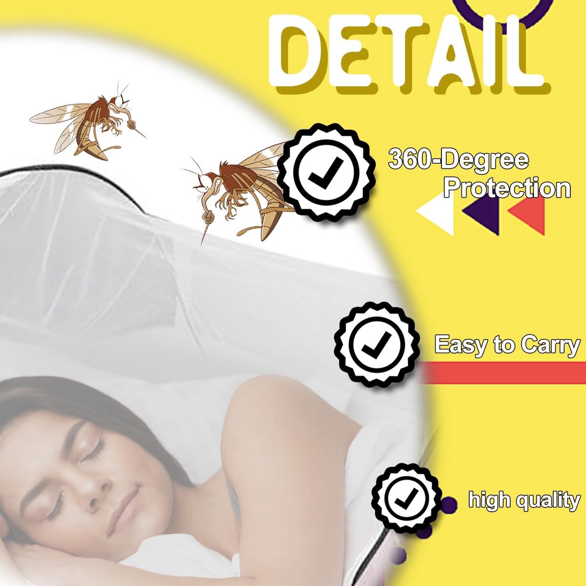 ultralight foldable mosquito net - pop-up mosquito net - travel tent - portable camping tent - family mosquito net - folding bed mosquito net - 200 x 80 x 56 cm - Image 4