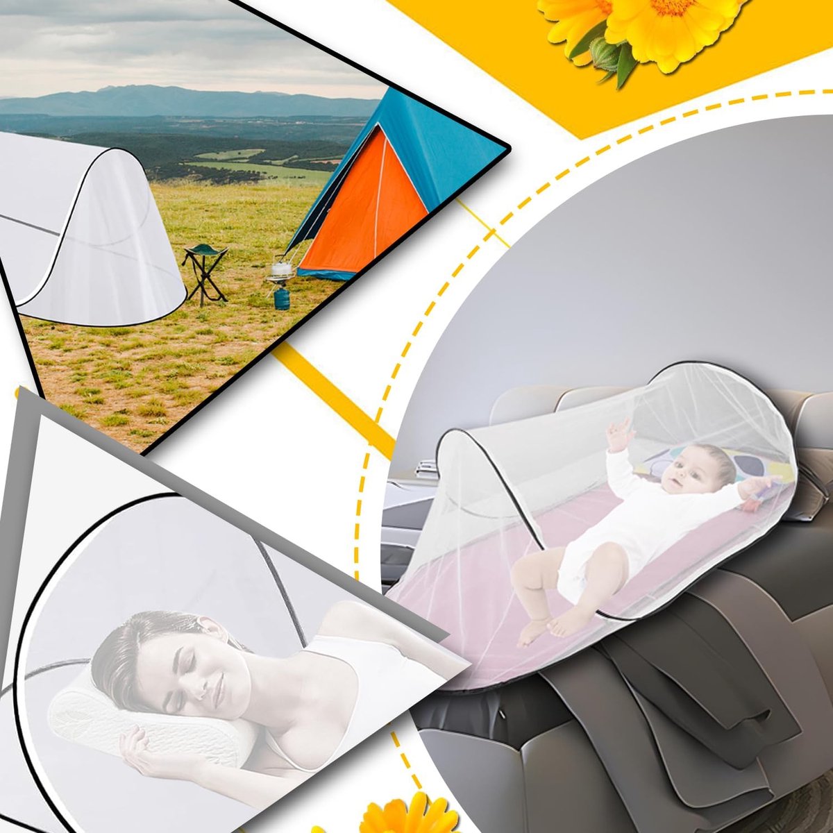 ultralight foldable mosquito net - pop-up mosquito net - travel tent - portable camping tent - family mosquito net - folding bed mosquito net - 200 x 80 x 56 cm - Image 5