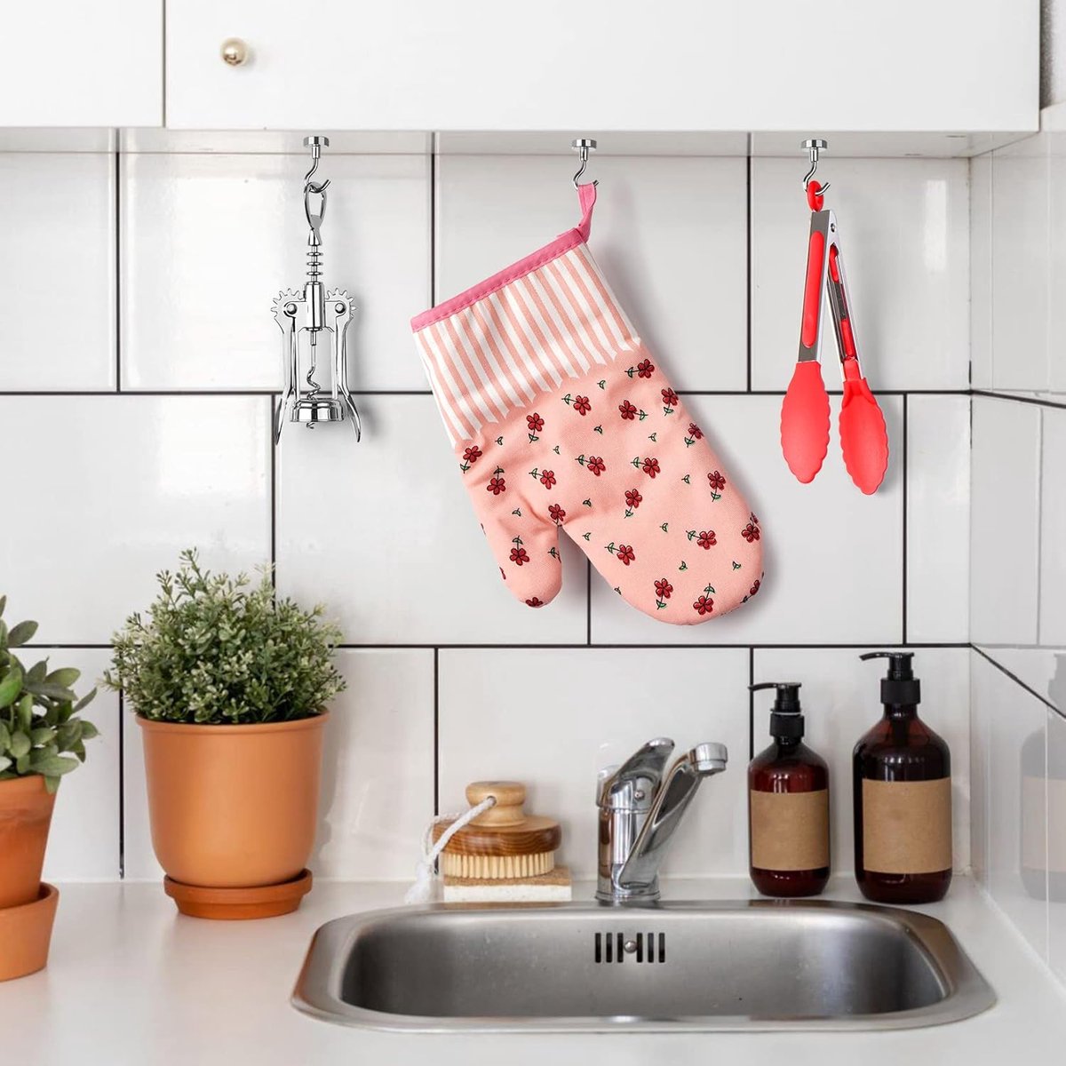 magnetic hook - 10 pieces for more than 5 kg - super strong pulling force - magnet with hook - heavy magnetic hook for hanging, kitchen - silver - Image 2