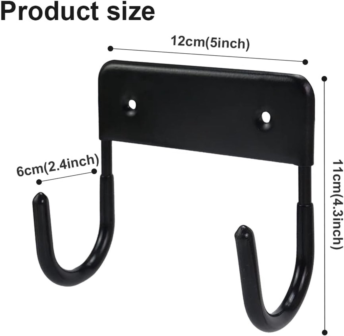 Ironing board holder - Ironing board hanging system - Hook for ironing board - Wall-mounted ironing board holder - Ironing board organizer - Hook - Storage hooks - wall hooks - tool hooks - for laundry rooms, garages and storage rooms - 12*11*6 cm - black - Image 5
