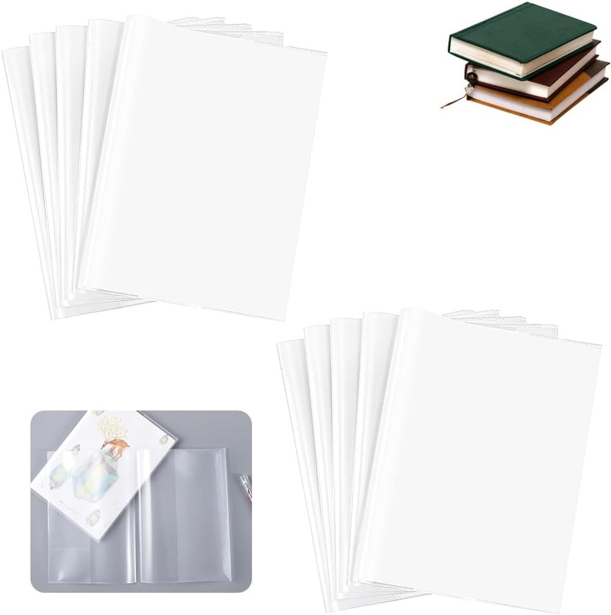 Book Sleeve - 10 pieces transparent A4 notebook cover - book cover - Book Sleeve - A4 book cover - Book Sleeve - Insert folders - paper book protector - transparent notebook cover - transparent notebook cover - Transparent - Image 1