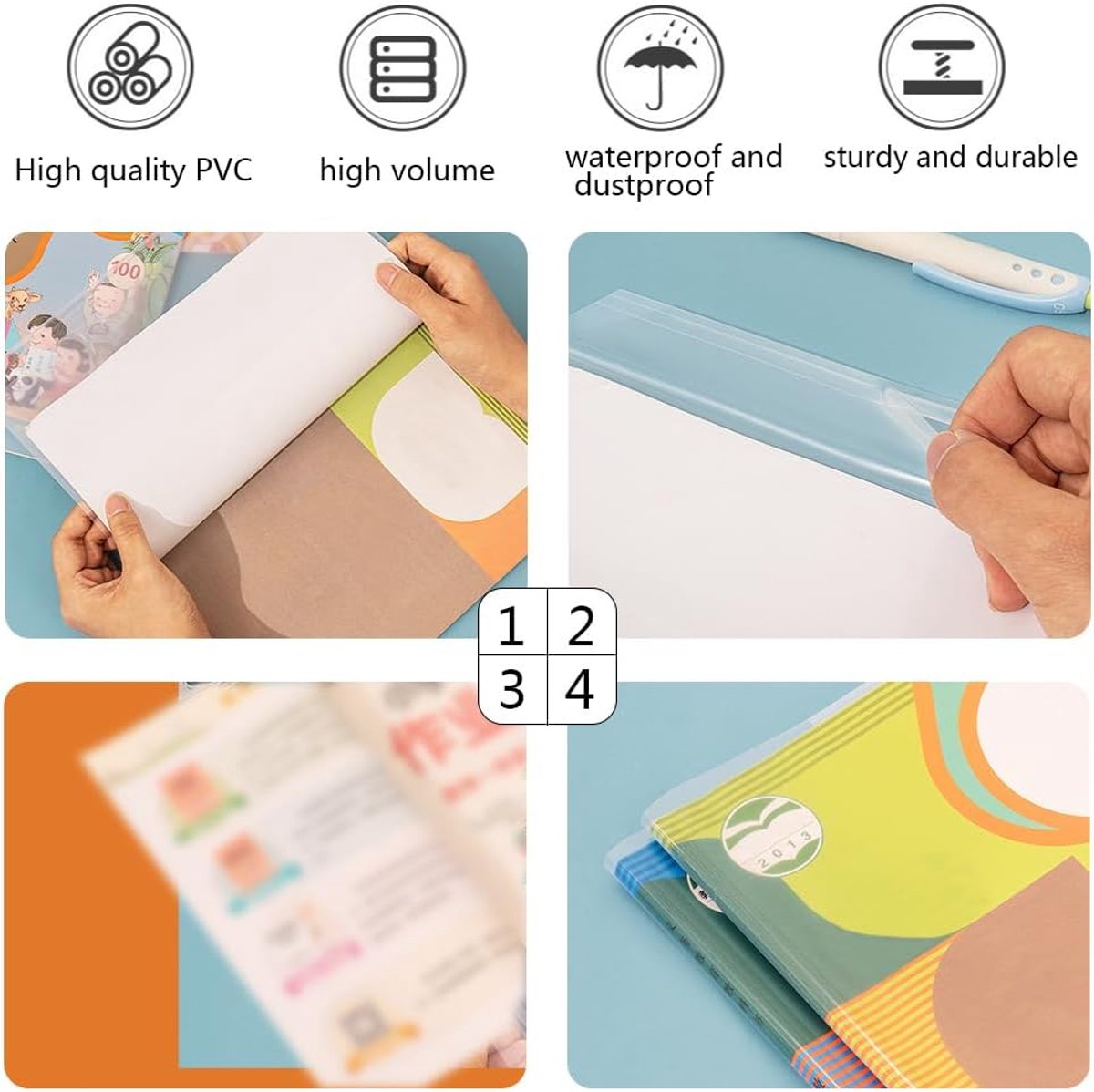 Book Sleeve - 10 pieces transparent A4 notebook cover - book cover - Book Sleeve - A4 book cover - Book Sleeve - Insert folders - paper book protector - transparent notebook cover - transparent notebook cover - Transparent - Image 6