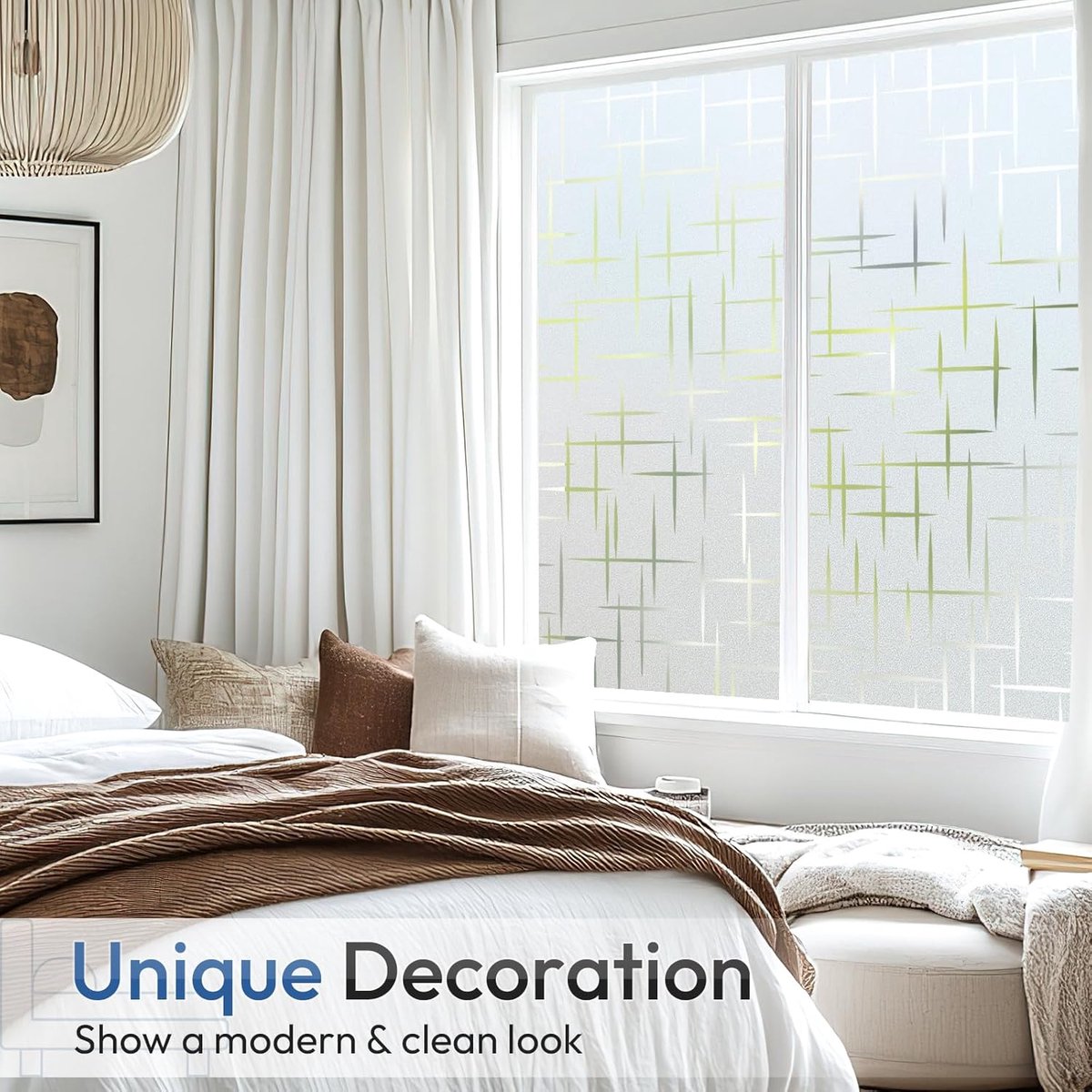 Window film - 45x200cm - anti-glare window film - Window privacy film - static window film - frosted glass decorative static sticker - Sun protection and Insulating - Self-adhesive - window film - Frosted glass - Image 4