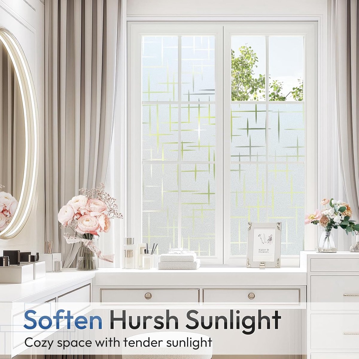 Window film - 45x200cm - anti-glare window film - Window privacy film - static window film - frosted glass decorative static sticker - Sun protection and Insulating - Self-adhesive - window film - Frosted glass - Image 6