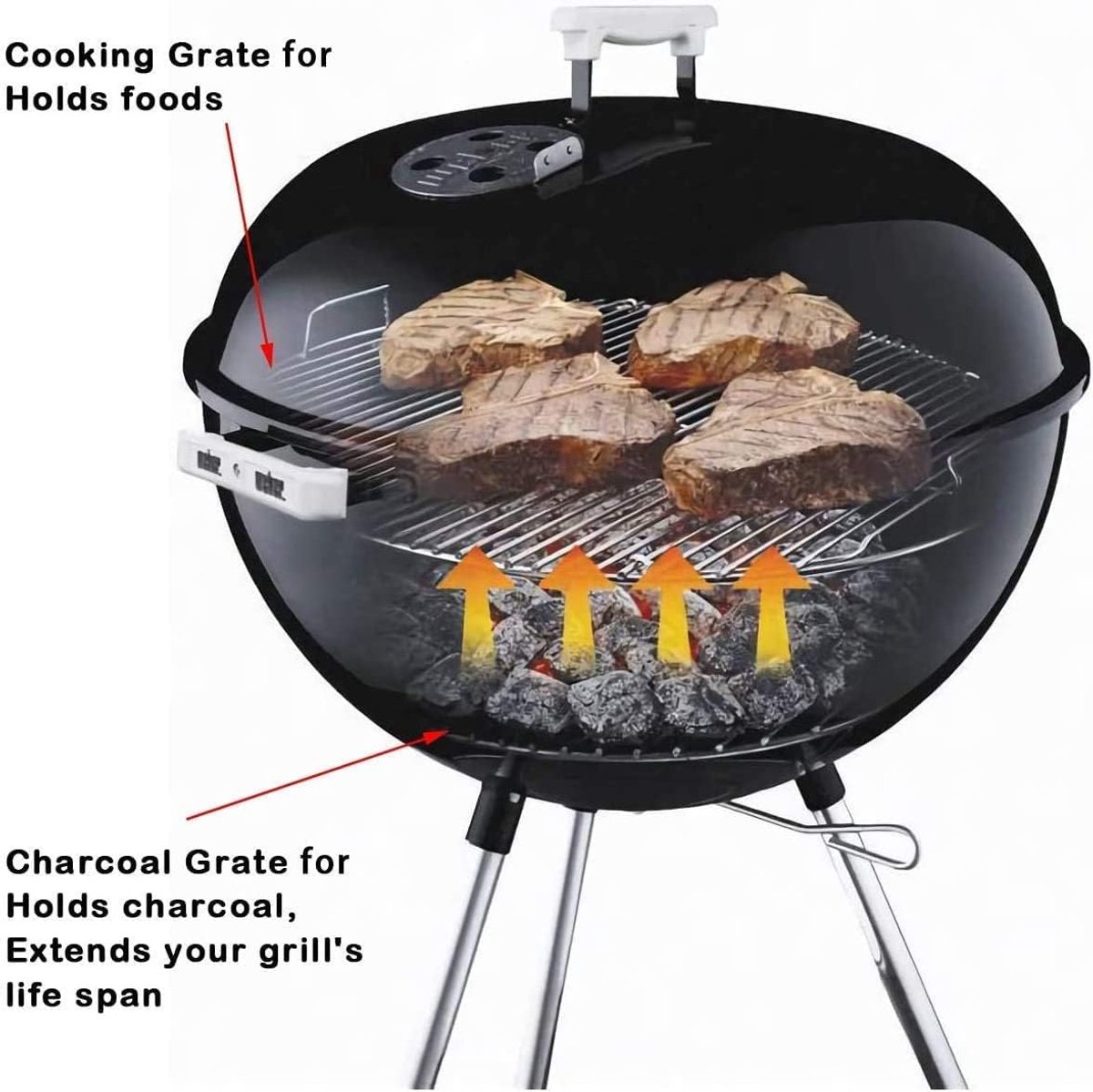 34cm Dia replacement cooking grates - Grill grate for charcoal barbecue - Replacement part for 34 cm charcoal grills - Image 4