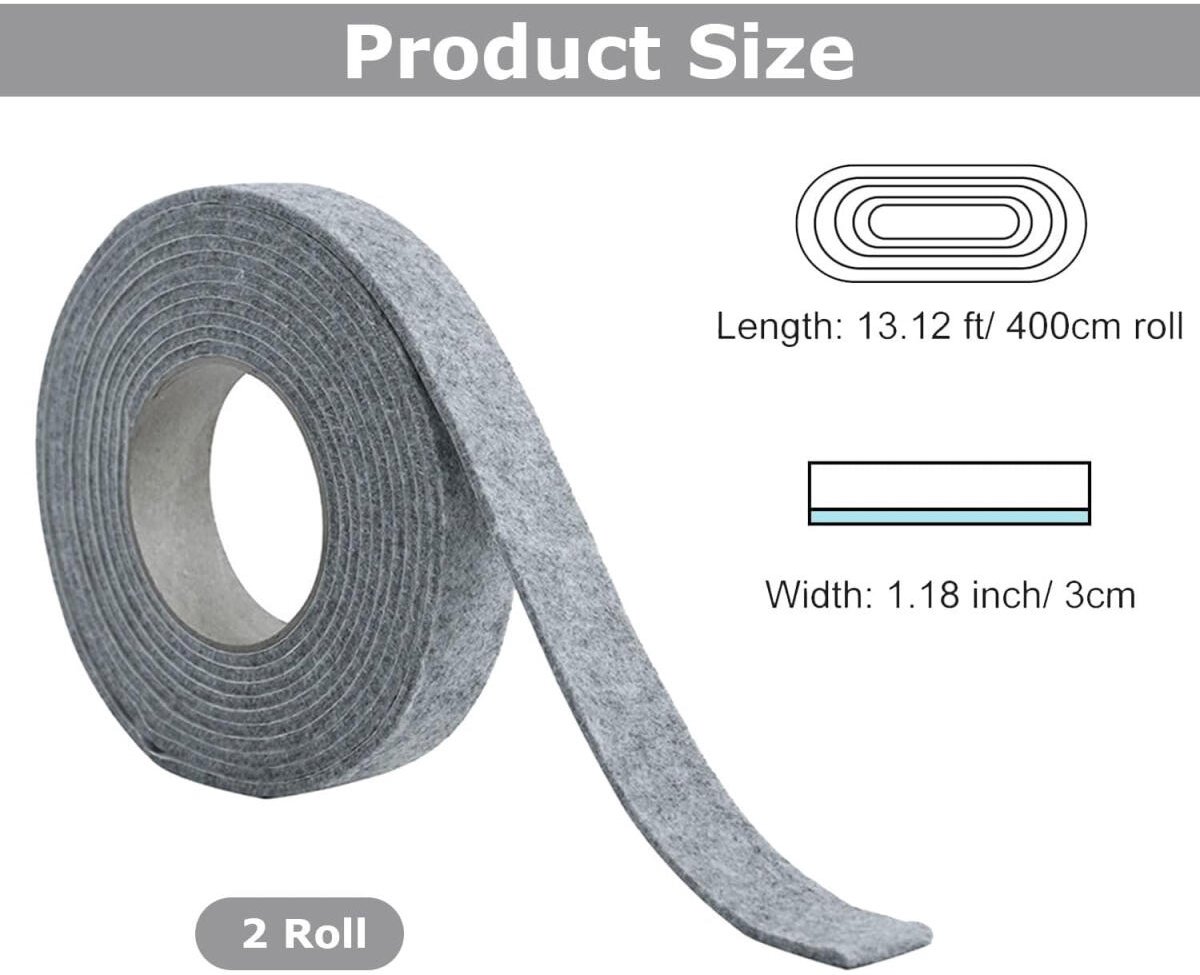 2 rolls - Moisture-proof strips for windows - 3cm*4m - Absorbing condensation strips for window felt - Absorbing stickers - Self-adhesive strip - Anti-condensation felt pads - Anti-condensation strip for windows - Window glass Water-absorbing Sticke - Moi - Image 5