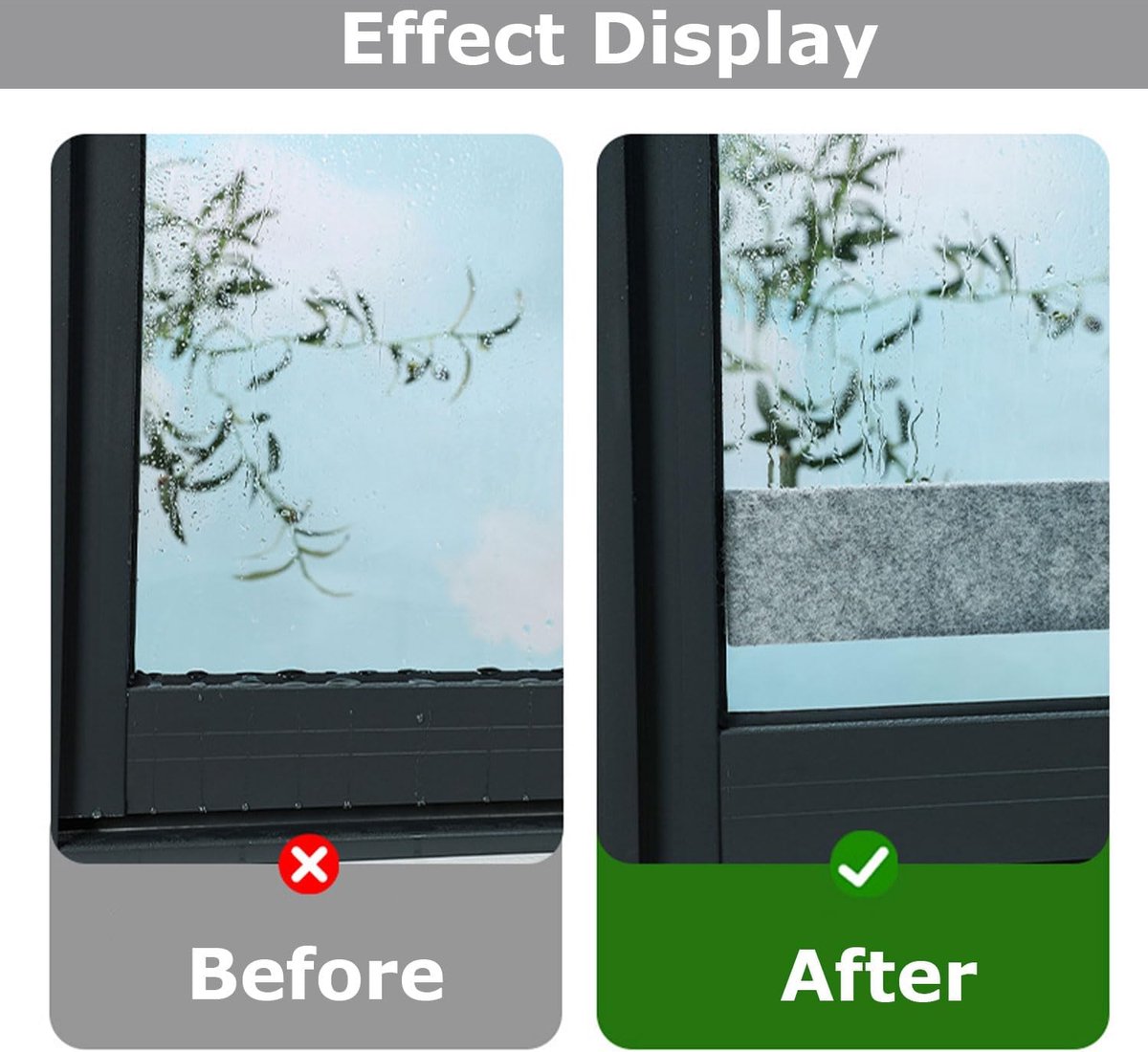 2 rolls - Moisture-proof strips for windows - 3cm*4m - Absorbing condensation strips for window felt - Absorbing stickers - Self-adhesive strip - Anti-condensation felt pads - Anti-condensation strip for windows - Window glass Water-absorbing Sticke - Moi - Image 6