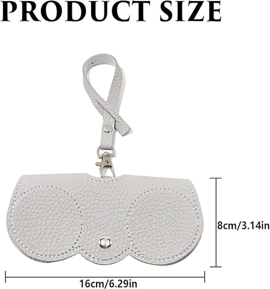 pieces - leather sunglasses bag - soft leather glasses case - portable glasses case - fashionable glasses case - ultra-thin anti-scratch case - travel glasses protective case - sunglasses organizer with snap closure, wrist strap - for women and men - Image 2