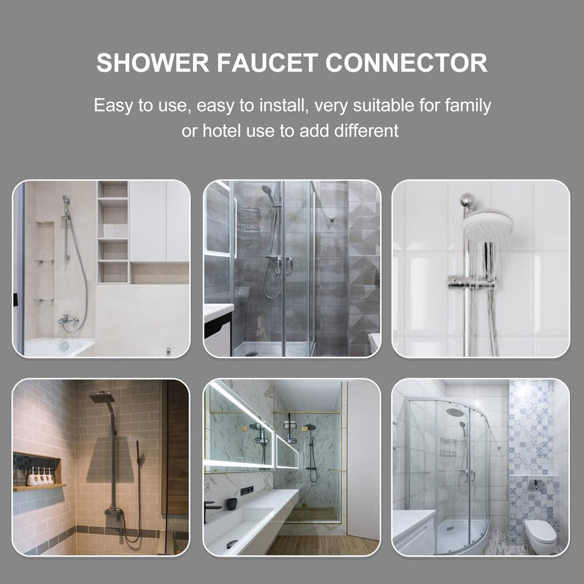 2 pieces - installation set for exposed bath taps - stainless steel wall-mounted tap adapter - tap installation kit - tap accessories - bathroom accessories - metal fixture - with screws - silver - Image 6