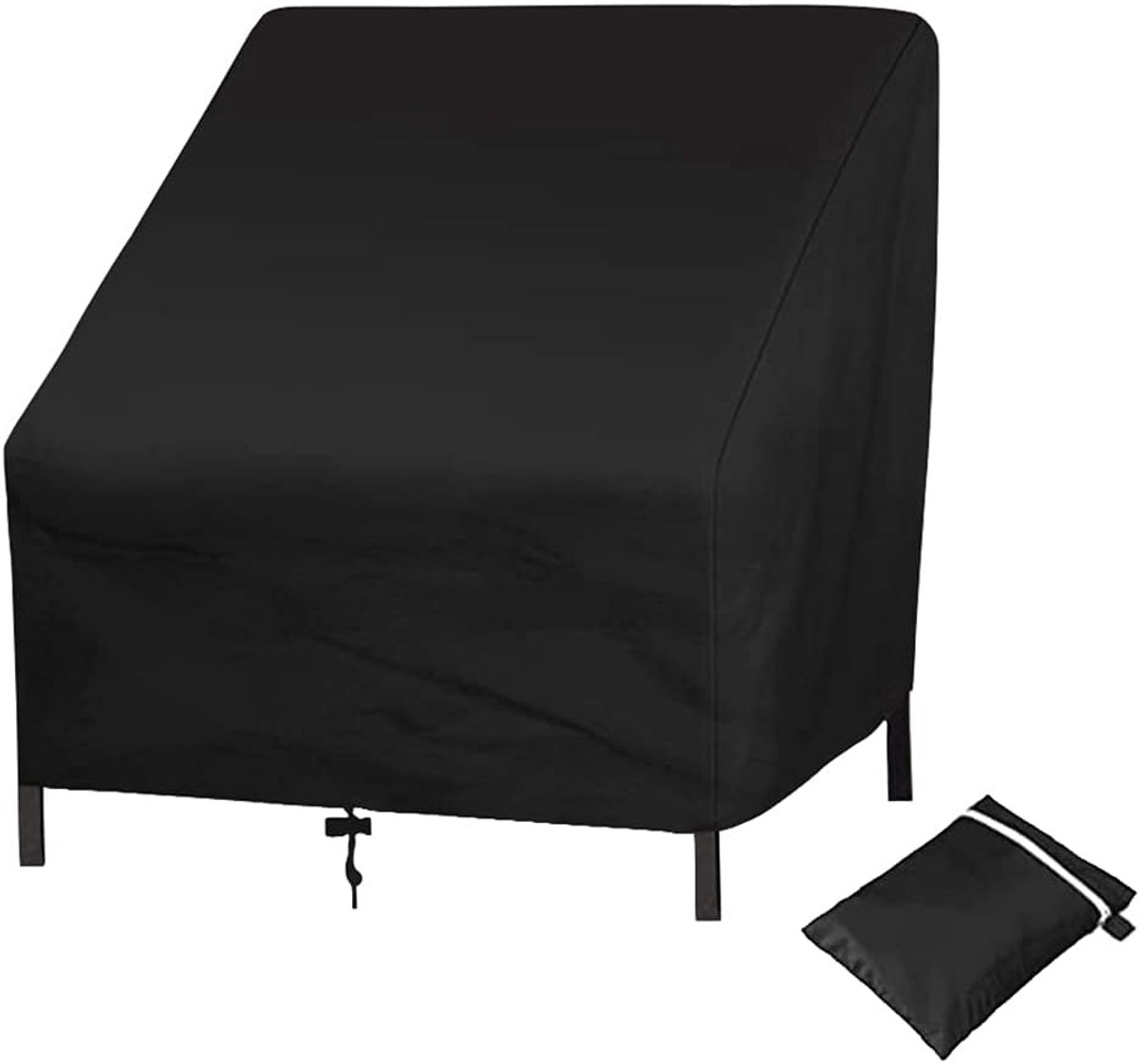 Sofa Protective Cover - Waterproof Chair Cover - Outdoor Patio Furniture Covers - Garden Chair Cover - Waterproof Swing & Lounge Chairs - Protective Cover - Snow Protection Cover - Waterproof - 210D Oxford Cloth - Black - 37.8