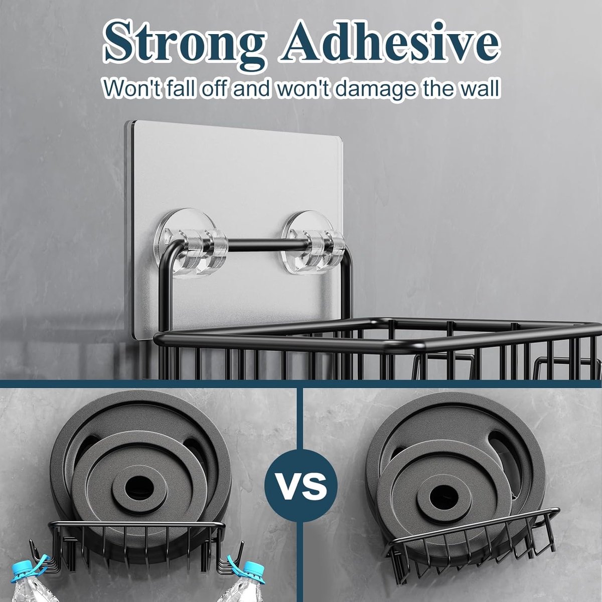 Soap Holders - 2 Pieces - Hanging Soap Holder - Soap Dish - Soap Holder for Shower Wall with 4 Hooks - Stainless Steel - Soap Holder with Drain - Small Soap Dish - Wall Mounting - Portable - Bathroom Accessories - Shower - No Drilling Required - Self-Adhe - Image 2
