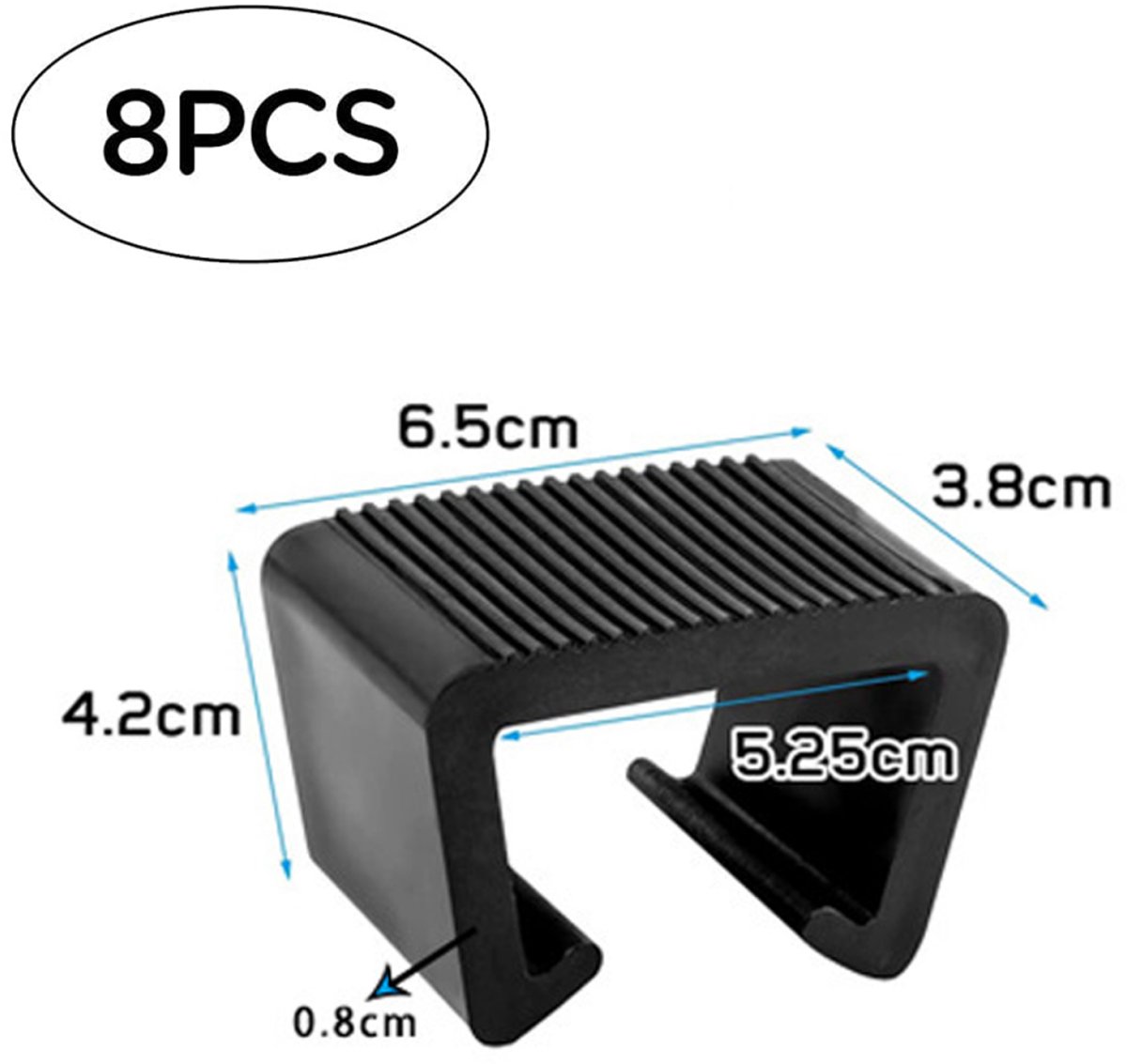 8 pieces - Furniture clamps - 6.5*3.8*4.2cm - garden furniture clips - Rattan garden furniture clips - plastic furniture clips - clips - for garden furniture, benches, patios, furniture, rattan chairs, garden bench, living room furniture - black - Image 5