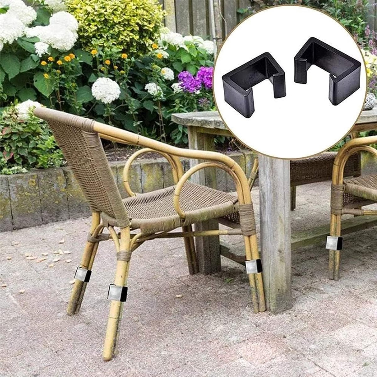 8 pieces - Furniture clamps - 6.5*3.8*4.2cm - garden furniture clips - Rattan garden furniture clips - plastic furniture clips - clips - for garden furniture, benches, patios, furniture, rattan chairs, garden bench, living room furniture - black - Image 6