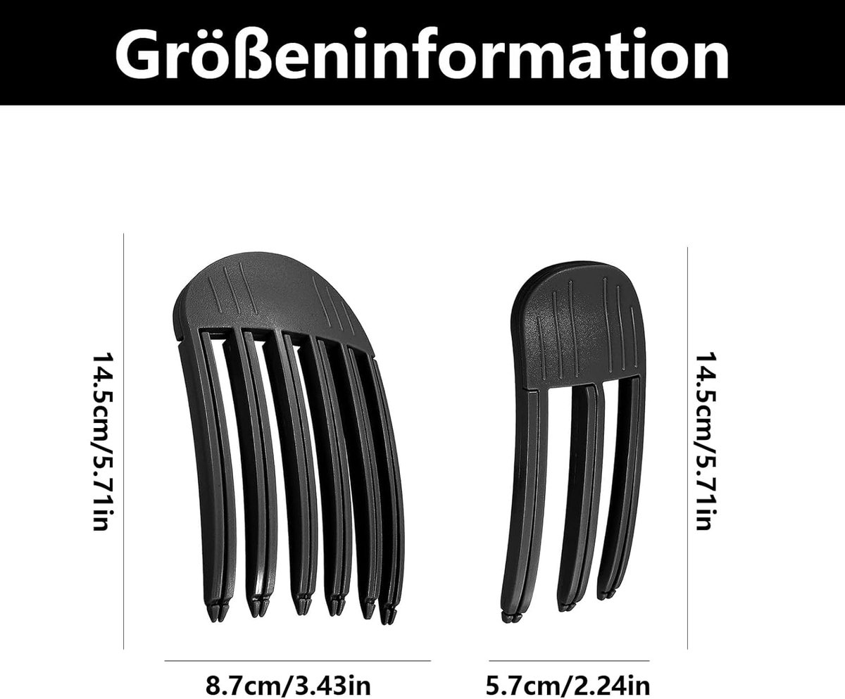 Set of 2 volumizing hair clips - Hair clip - Fluffy Bangs hair curlers - Traceless hair clips - For voluminous hair roots and high crown hairstyles - Black - Image 5