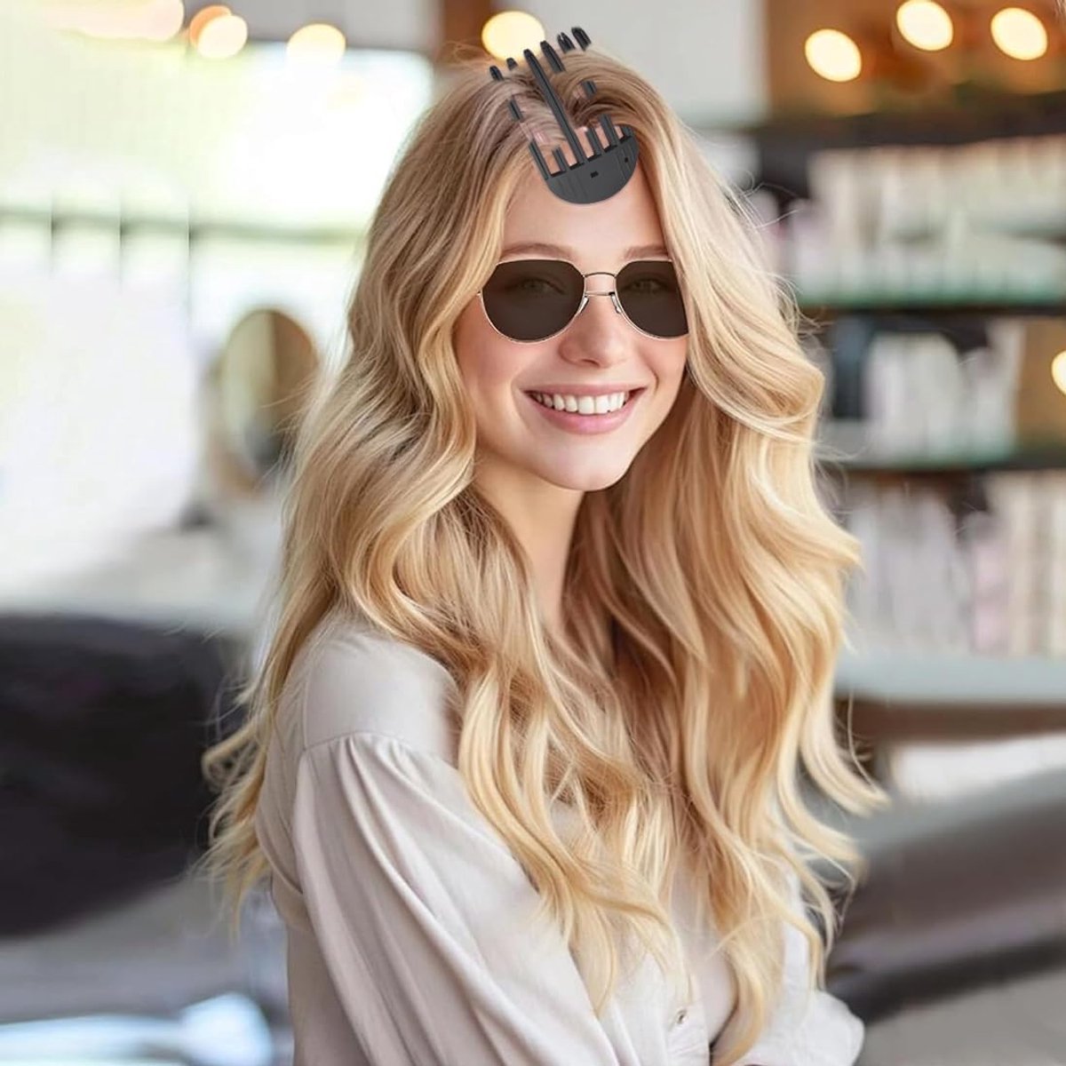 Set of 2 volumizing hair clips - Hair clip - Fluffy Bangs hair curlers - Traceless hair clips - For voluminous hair roots and high crown hairstyles - Black - Image 6