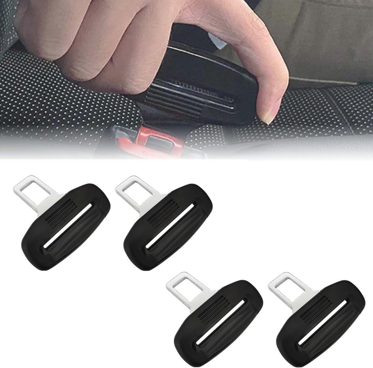 4 pieces - Seatbelt Alarm Stopper - Car Seatbelt Clip - Car Seatbelt Alarm Stopper - Alarm Stopper - Seatbelt Stop - Seatbelt Buckle - Car Seatbelt Clip - car accessories - 2.1*7 cm - black - Image 1