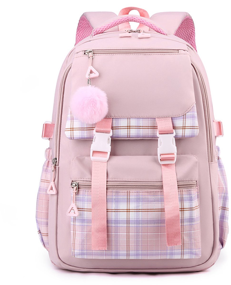 Girls School Student School Bag Outdoor Backpack - Youth School Bag - Backpack - Pink - Luxury Backpack - Laptop Bag - School Bag - Backpack - Rucksack - Large Women's Backpack - Waterproof Women's Travel Backpack - Rucksack - Teenagers - with Laptop Comp - Image 1