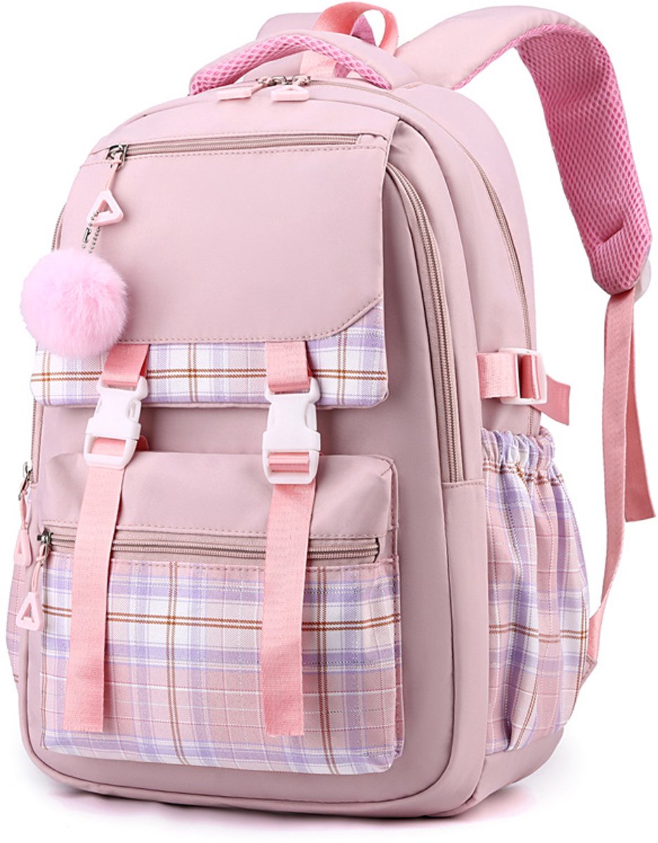 Girls School Student School Bag Outdoor Backpack - Youth School Bag - Backpack - Pink - Luxury Backpack - Laptop Bag - School Bag - Backpack - Rucksack - Large Women's Backpack - Waterproof Women's Travel Backpack - Rucksack - Teenagers - with Laptop Comp - Image 2