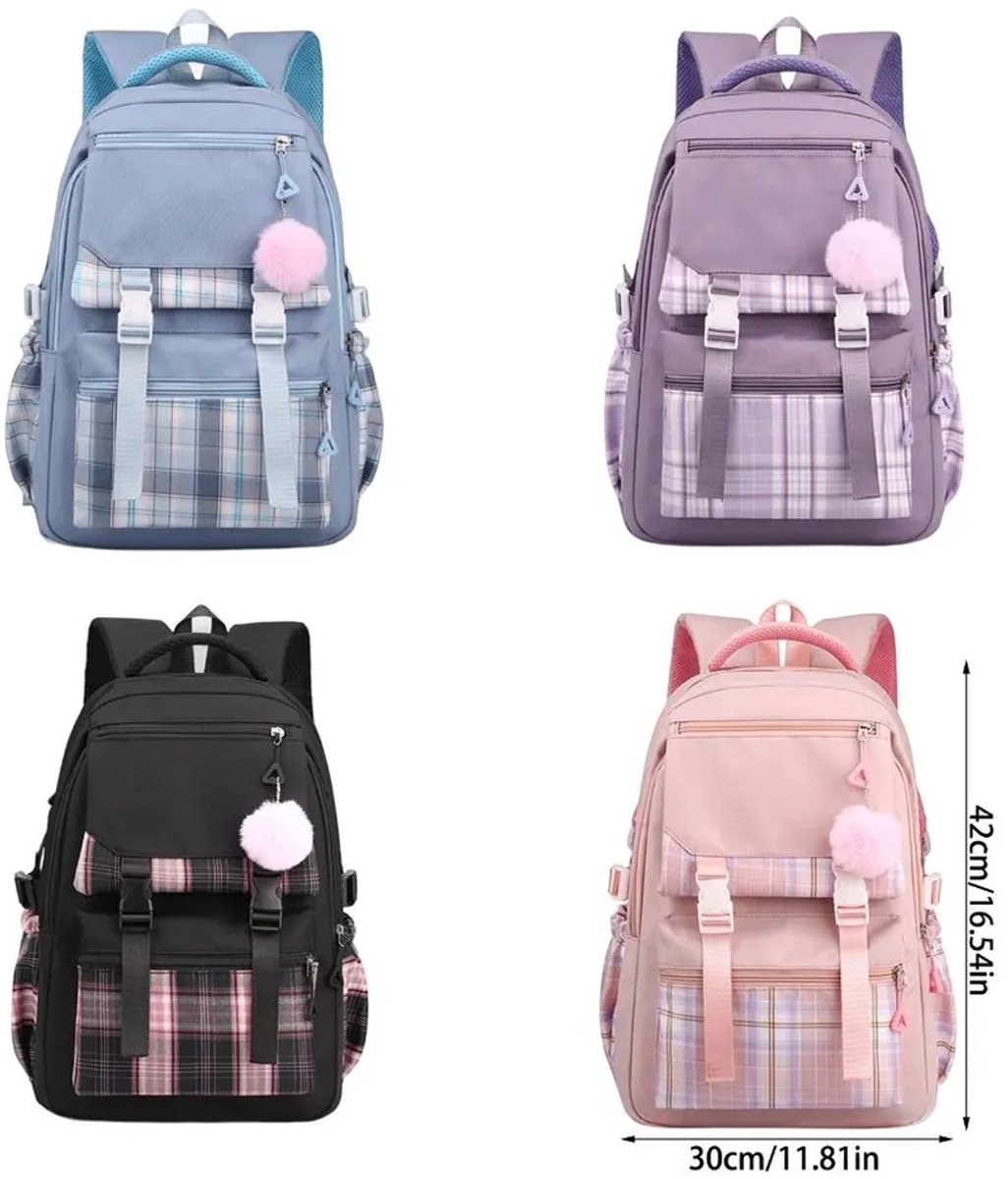 Girls School Student School Bag Outdoor Backpack - Youth School Bag - Backpack - Pink - Luxury Backpack - Laptop Bag - School Bag - Backpack - Rucksack - Large Women's Backpack - Waterproof Women's Travel Backpack - Rucksack - Teenagers - with Laptop Comp - Image 6