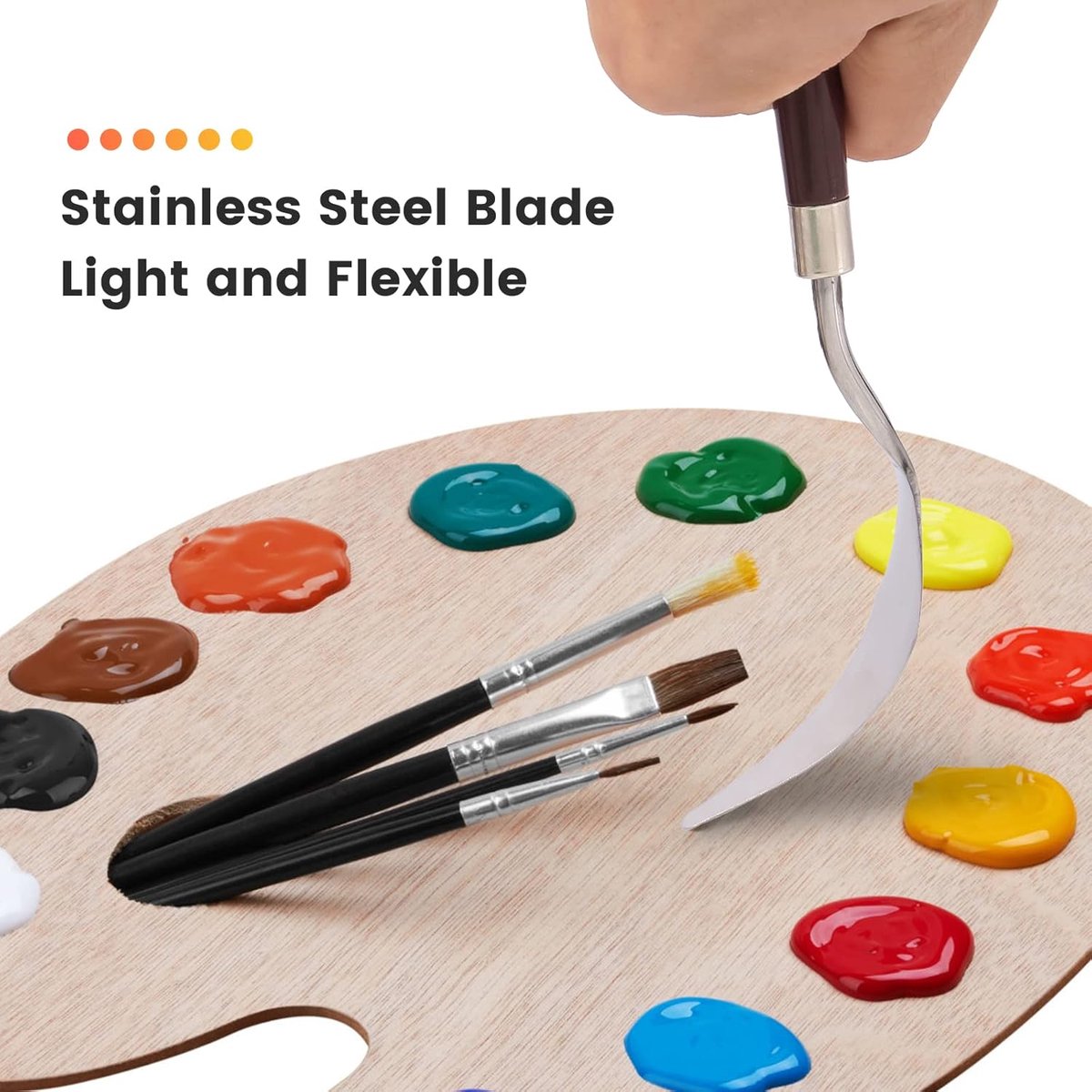 10PCS Palette Knives - Painting Palette Knives - Painter's Knives - Scraper Set - Palette Knife Set - Stainless Steel Painter's Knife Set - Painter's Knife Spatula Set Sets - Oil Paint Accessories Color Mixer for Oil, Canvas, Acrylic Painting - Image 3