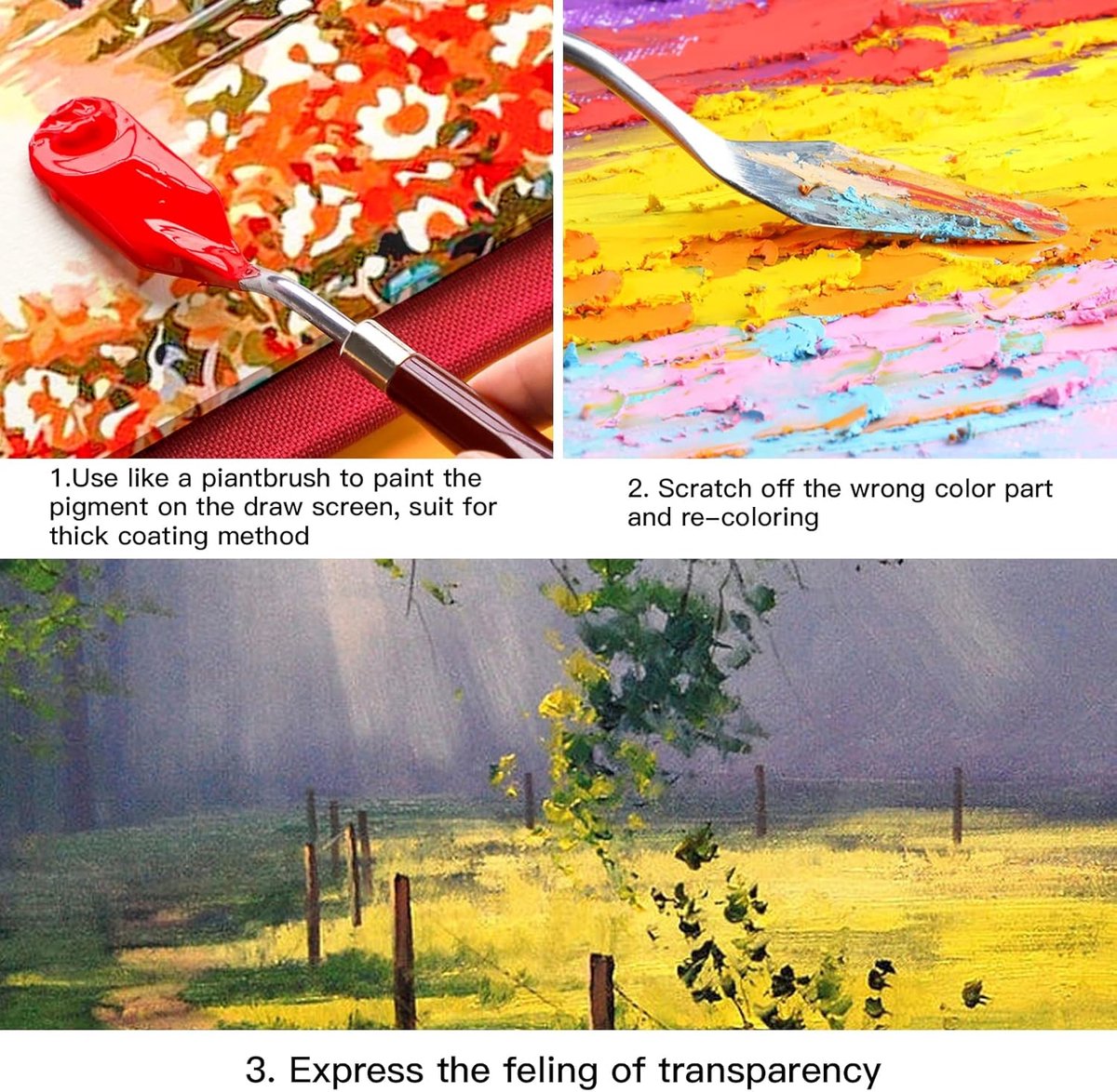 10PCS Palette Knives - Painting Palette Knives - Painter's Knives - Scraper Set - Palette Knife Set - Stainless Steel Painter's Knife Set - Painter's Knife Spatula Set Sets - Oil Paint Accessories Color Mixer for Oil, Canvas, Acrylic Painting - Image 5