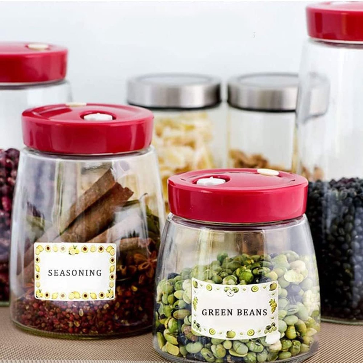 250 pieces - 5*3 cm - Label - sticker - Jam labels for jars - food freezer labels - self-adhesive jam jar labels - decorative removable sticky jam jars - labels - for kitchen food, bottles, jam, containers - Image 3