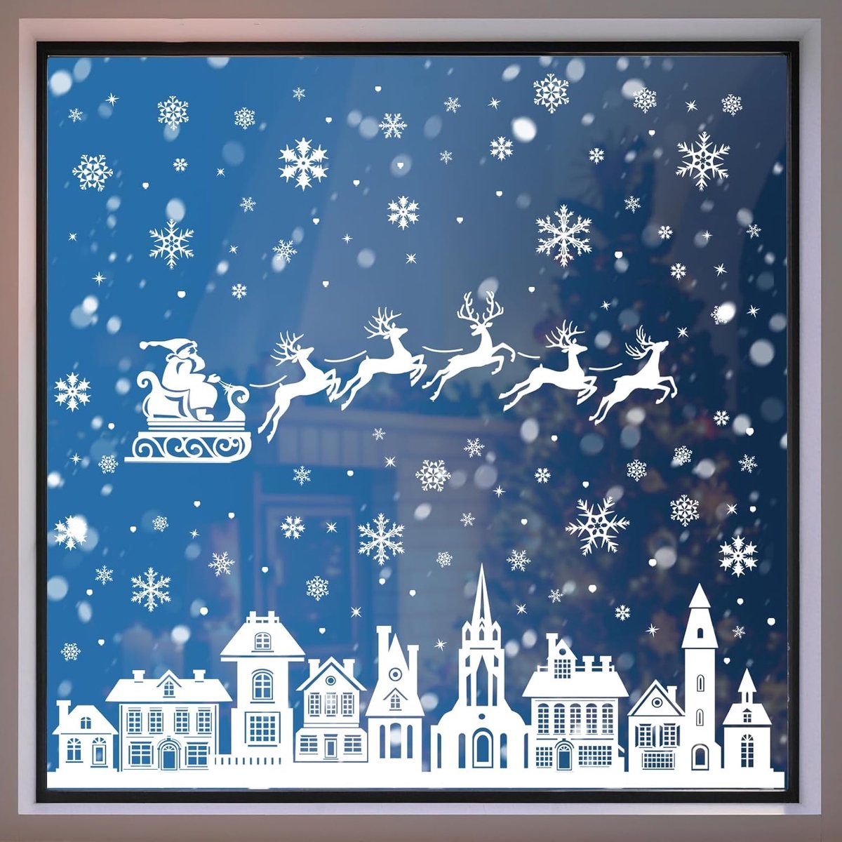 Christmas window stickers - 9 pieces - Window Decoration Stickers - Window Decoration Christmas - Christmas Decoration - Christmas Stickers - Window Stickers - Indoor Christmas Decoration - Reusable - Window Decoration - PVC - Christmas static window stic - Image 1