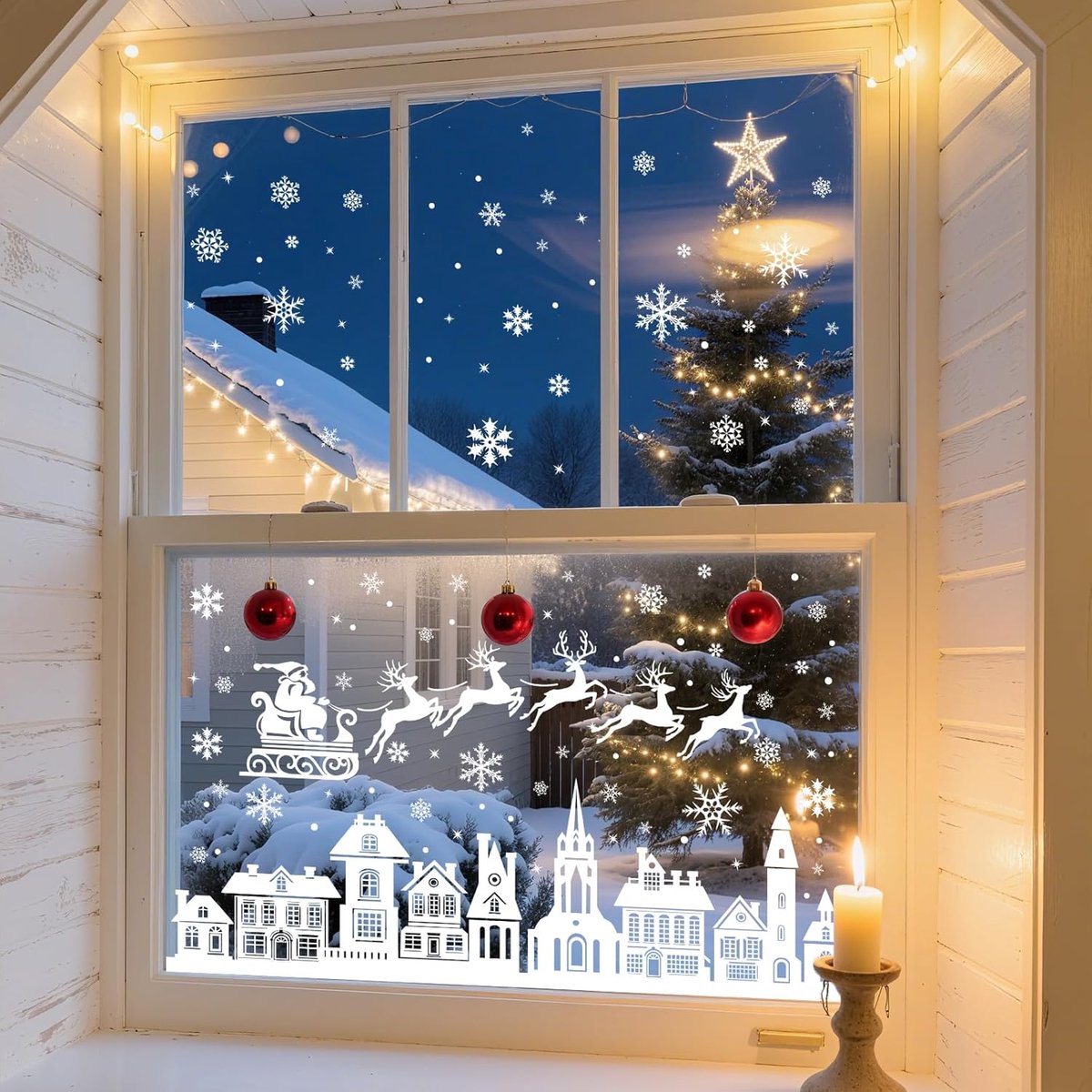 Christmas window stickers - 9 pieces - Window Decoration Stickers - Window Decoration Christmas - Christmas Decoration - Christmas Stickers - Window Stickers - Indoor Christmas Decoration - Reusable - Window Decoration - PVC - Christmas static window stic - Image 3