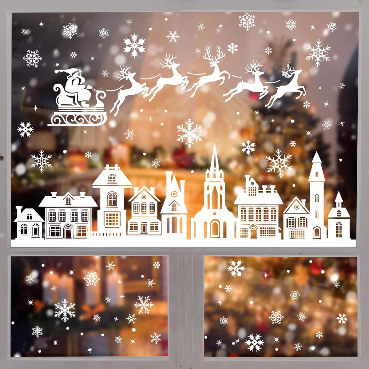 Christmas window stickers - 9 pieces - Window Decoration Stickers - Window Decoration Christmas - Christmas Decoration - Christmas Stickers - Window Stickers - Indoor Christmas Decoration - Reusable - Window Decoration - PVC - Christmas static window stic - Image 5