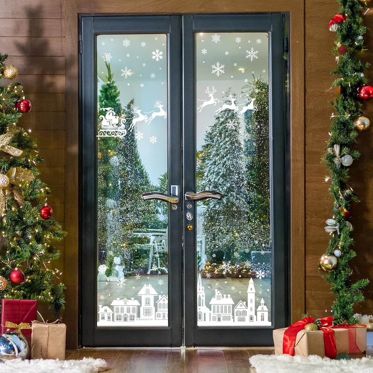 Christmas window stickers - 9 pieces - Window Decoration Stickers - Window Decoration Christmas - Christmas Decoration - Christmas Stickers - Window Stickers - Indoor Christmas Decoration - Reusable - Window Decoration - PVC - Christmas static window stic - Image 6