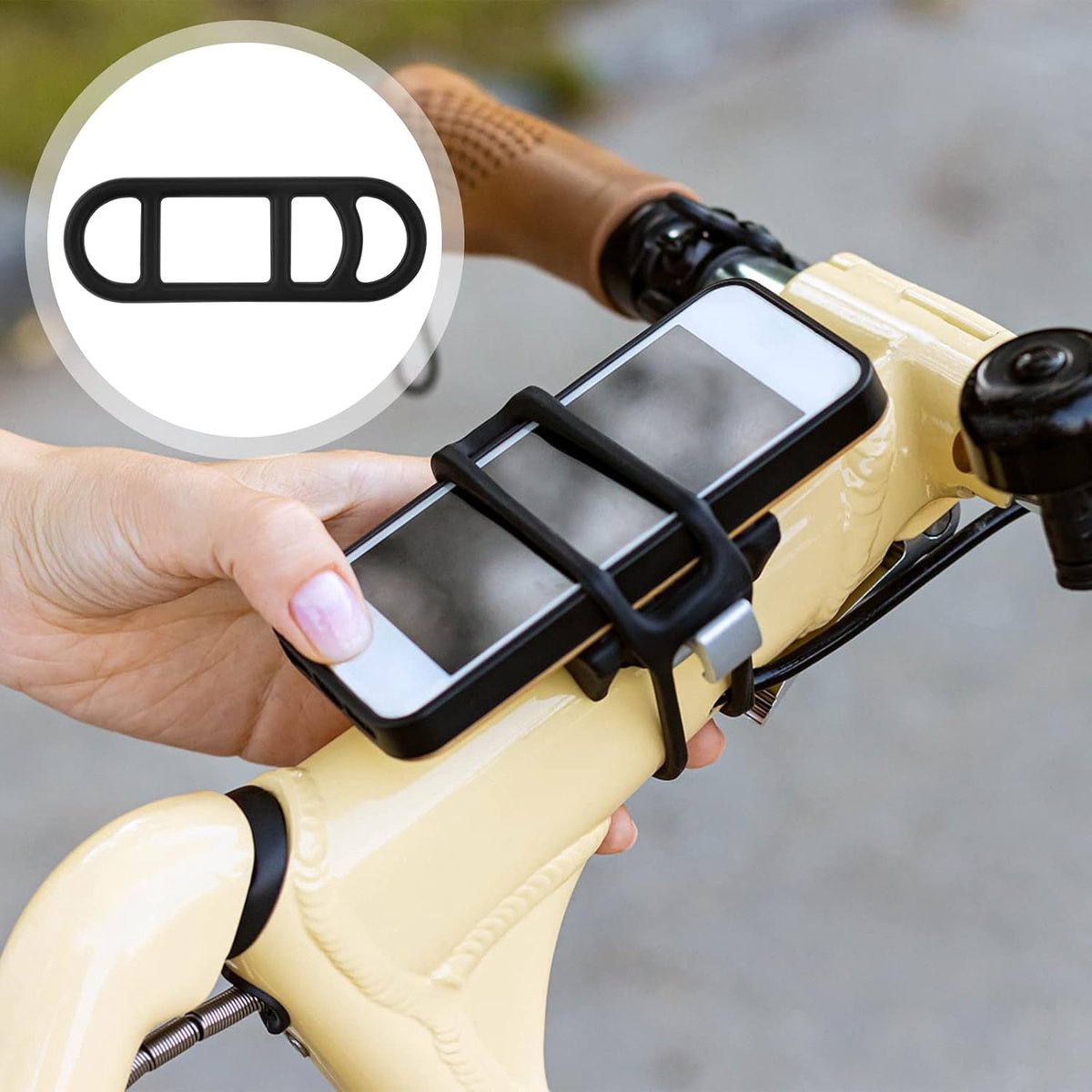 10 pieces - bicycle rubber bands - bicycle light holder - bicycle light strap - silicone strap - bicycle accessories - for bicycle headlights and taillights - for flashlight, mobile phones, speaker holder, handlebar sets - 7*2.5*3.8 cm - black - Image 2
